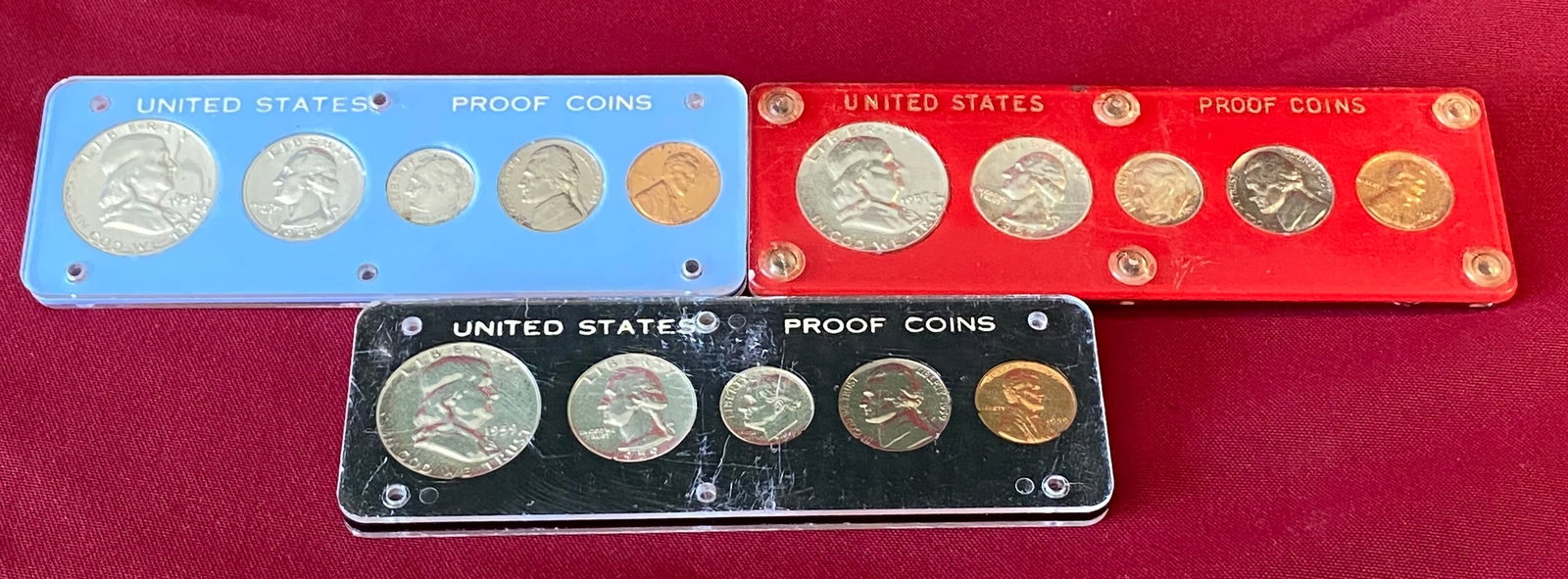 Three U.S. Mint Silver Proof Sets - 1957, 1958, 1959 (1 of 3)