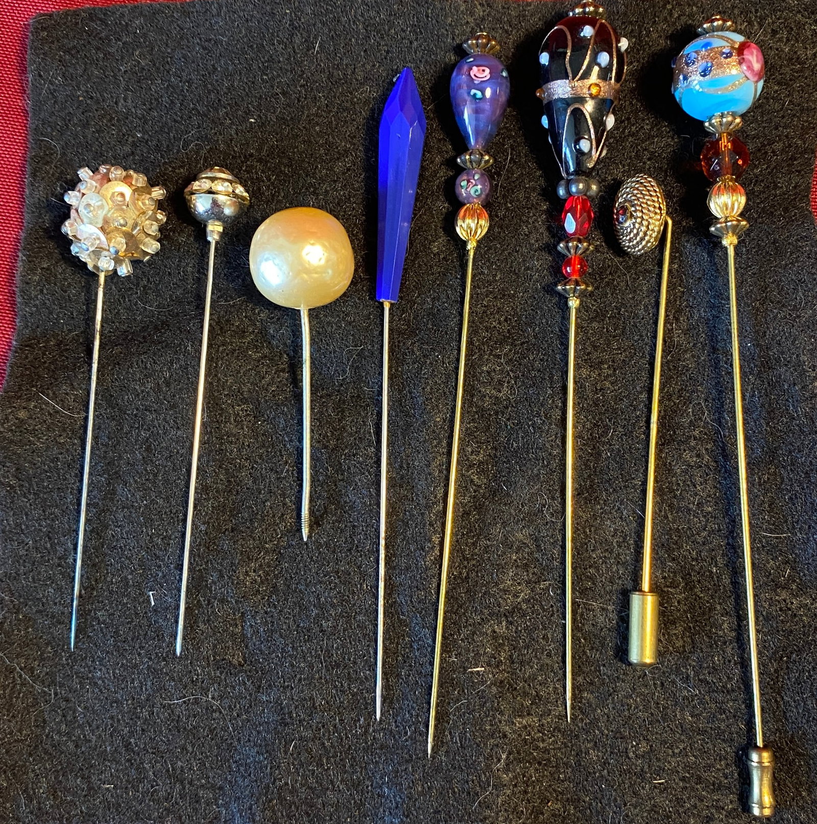 Eight Older and Vintage Hat/Stick Pins: Eight Older and Vintage Hat/Stick Pins