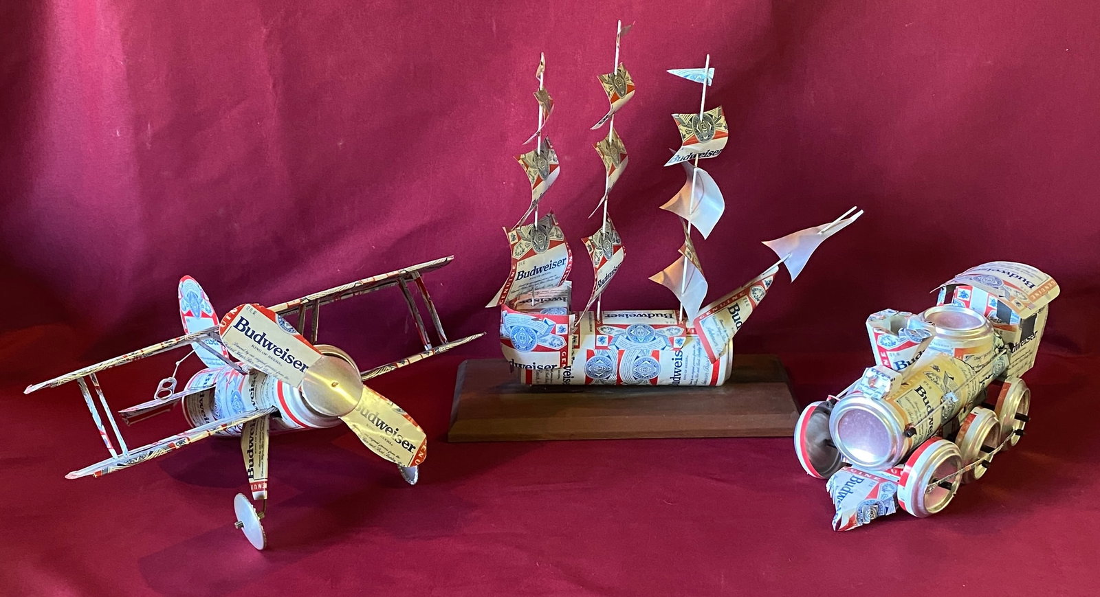 Budweiser Can Art - Train, Plane, and Ship: Budweiser Can Art - Train, Plane, and Ship