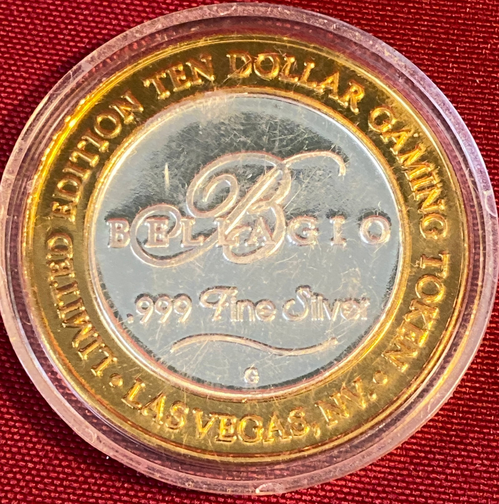 Bellagio .999 Silver Ten Dollar Gaming Token - Las Vegas: Bellagio .999 Silver Ten Dollar Gaming Token - Las Vegas