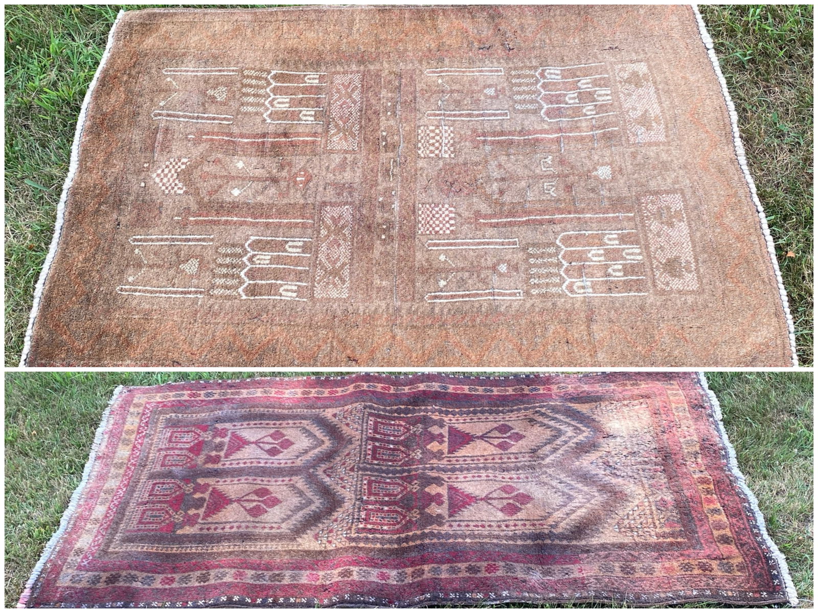 Two Oriental Style Rugs - Balochi Oriental Style Rug - Approx 2'9"x4'3" - Some Wear and Fading  & (1 of 3)