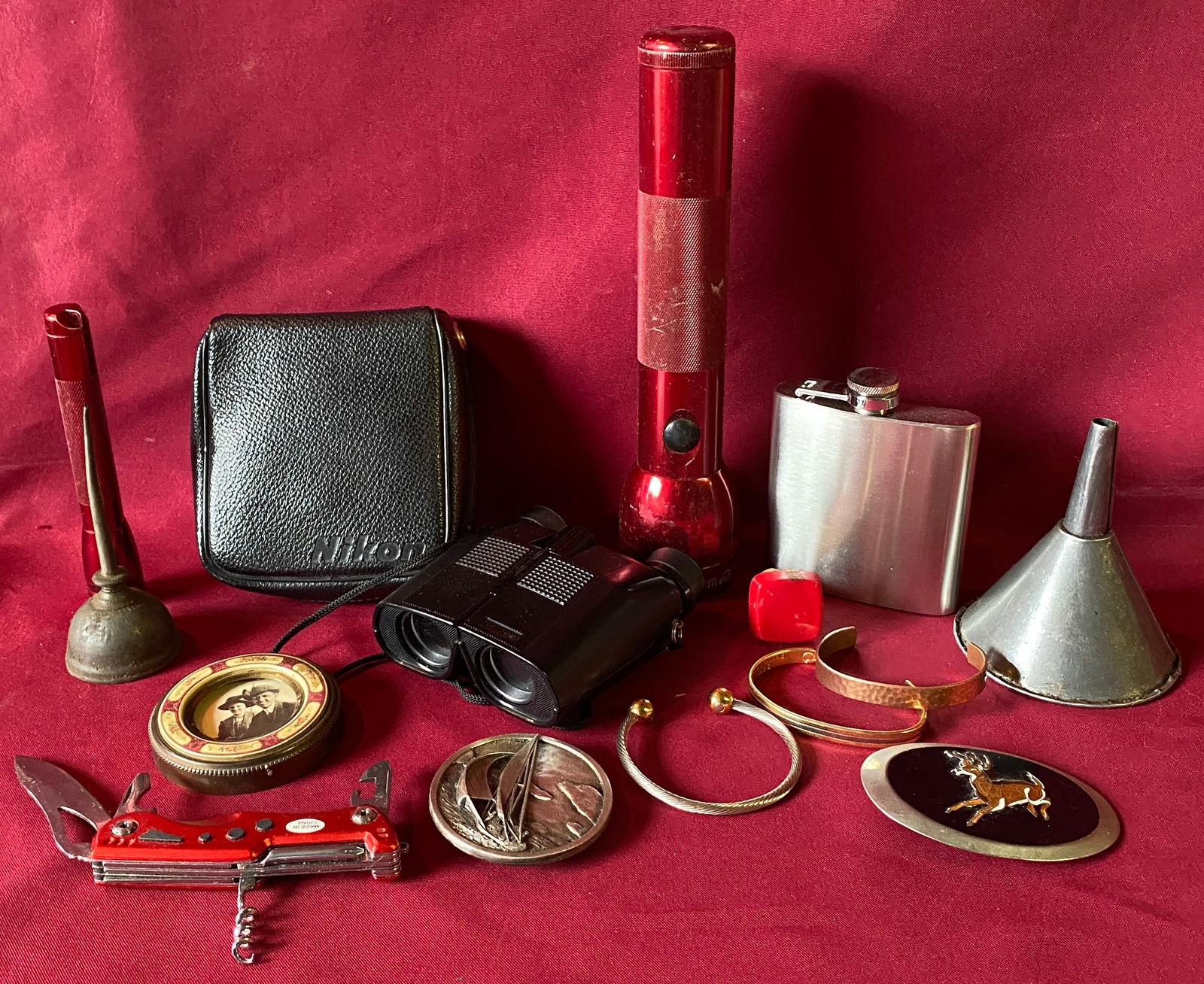 Nikon Binoculars, Flashlights, Belt Buckles, Bracelets, Etc. (1 of 4)