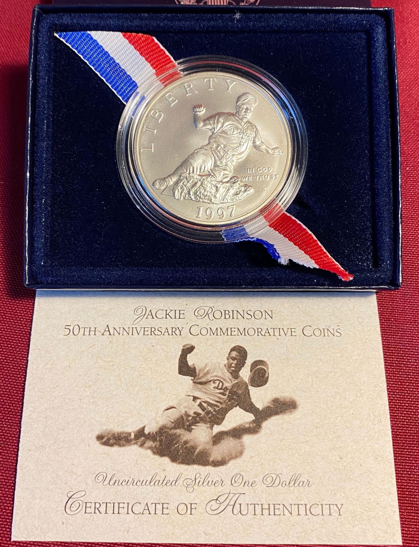 1997 Jackie Robison Commemorative Silver Dollar (1 of 3)