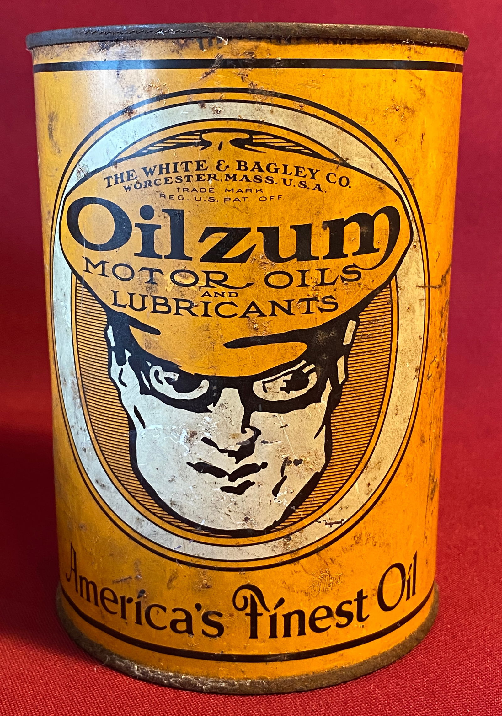 Oilzum Advertising One Quart Oil Can - White & Bagley Co. Worcester, Mass - Approx 5.5" (1 of 8)