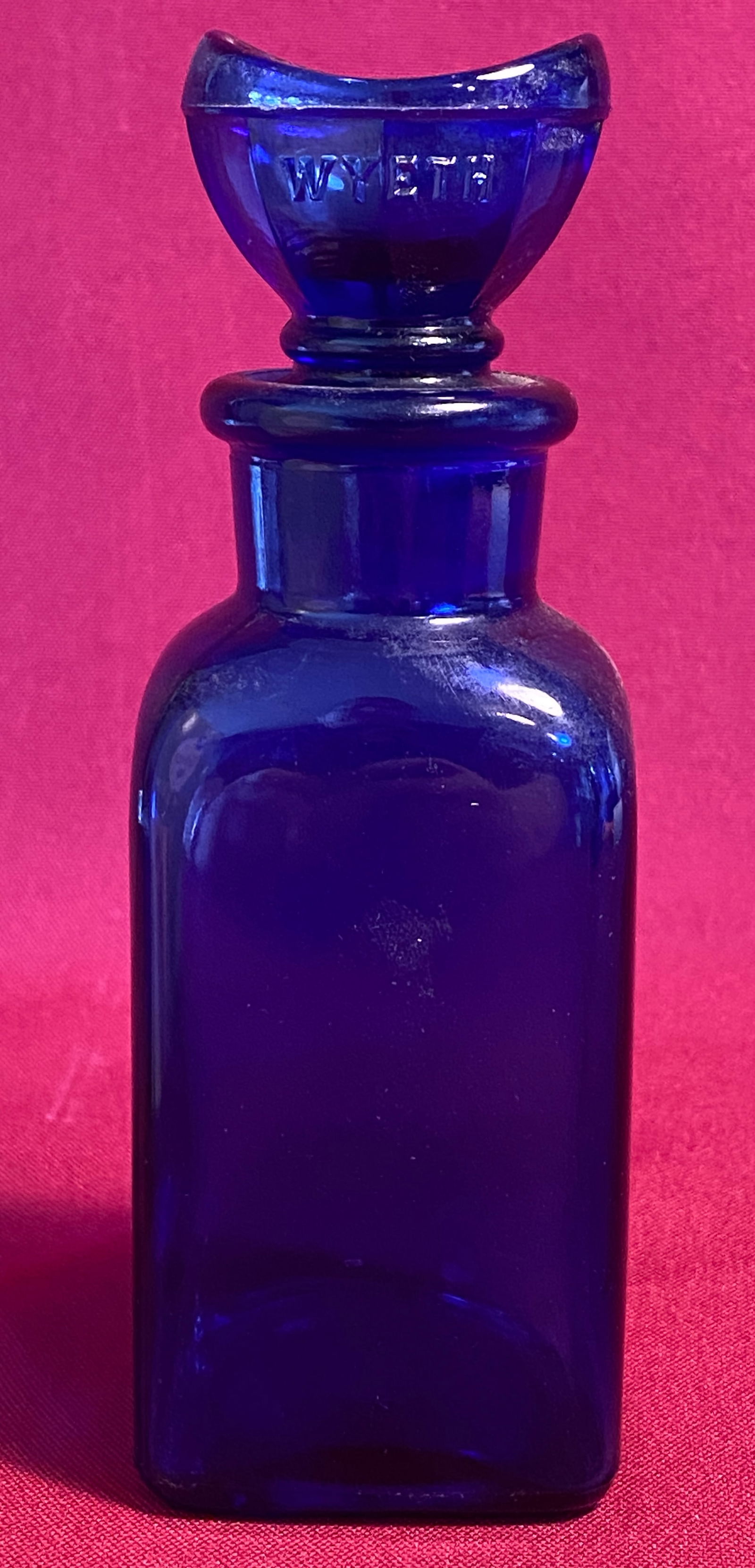 Wyeth Cobalt Blue Eye Wash Bottle & Eye Piece (1 of 9)