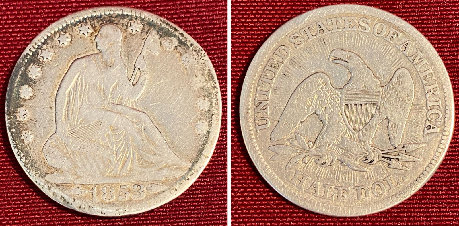 1853 Seated Liberty Silver Half Dollar (1 of 4)