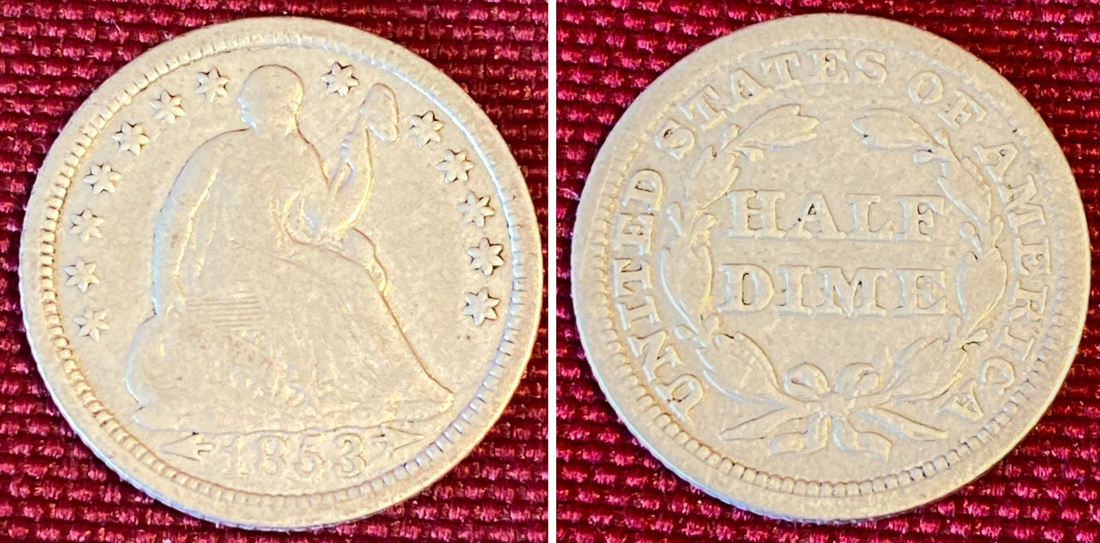 1853 Seated Liberty Silver Half Dime (1 of 6)