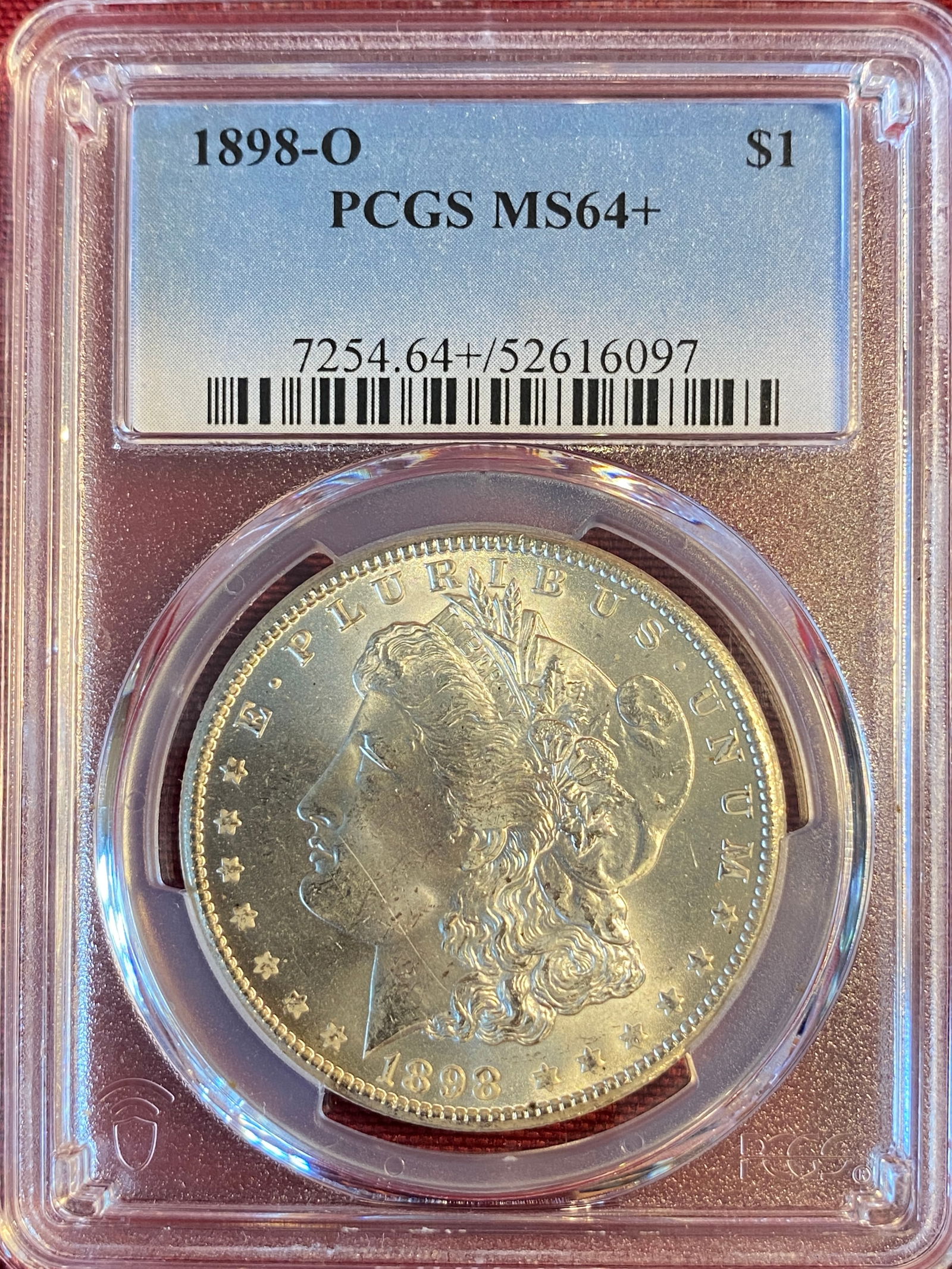 Graded 1898-O Morgan Silver Dollar - MS64+ by PCGS (1 of 3)