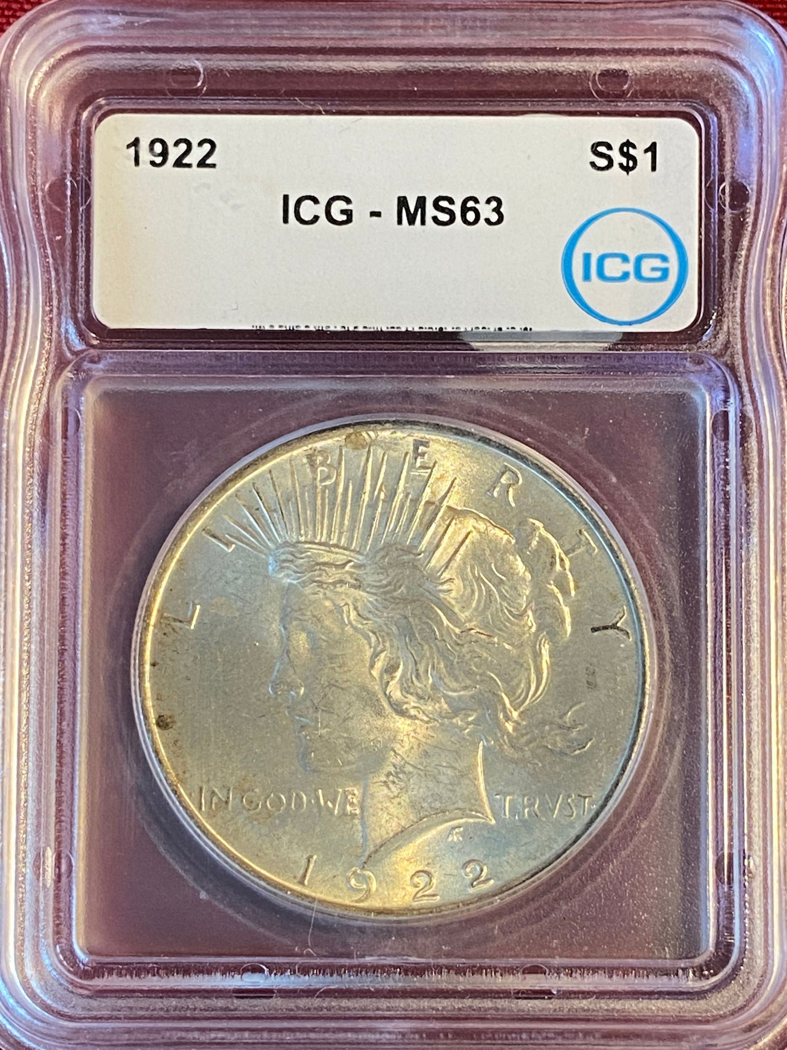 1922 Peace Silver Dollar - MS63 by ICG (1 of 3)