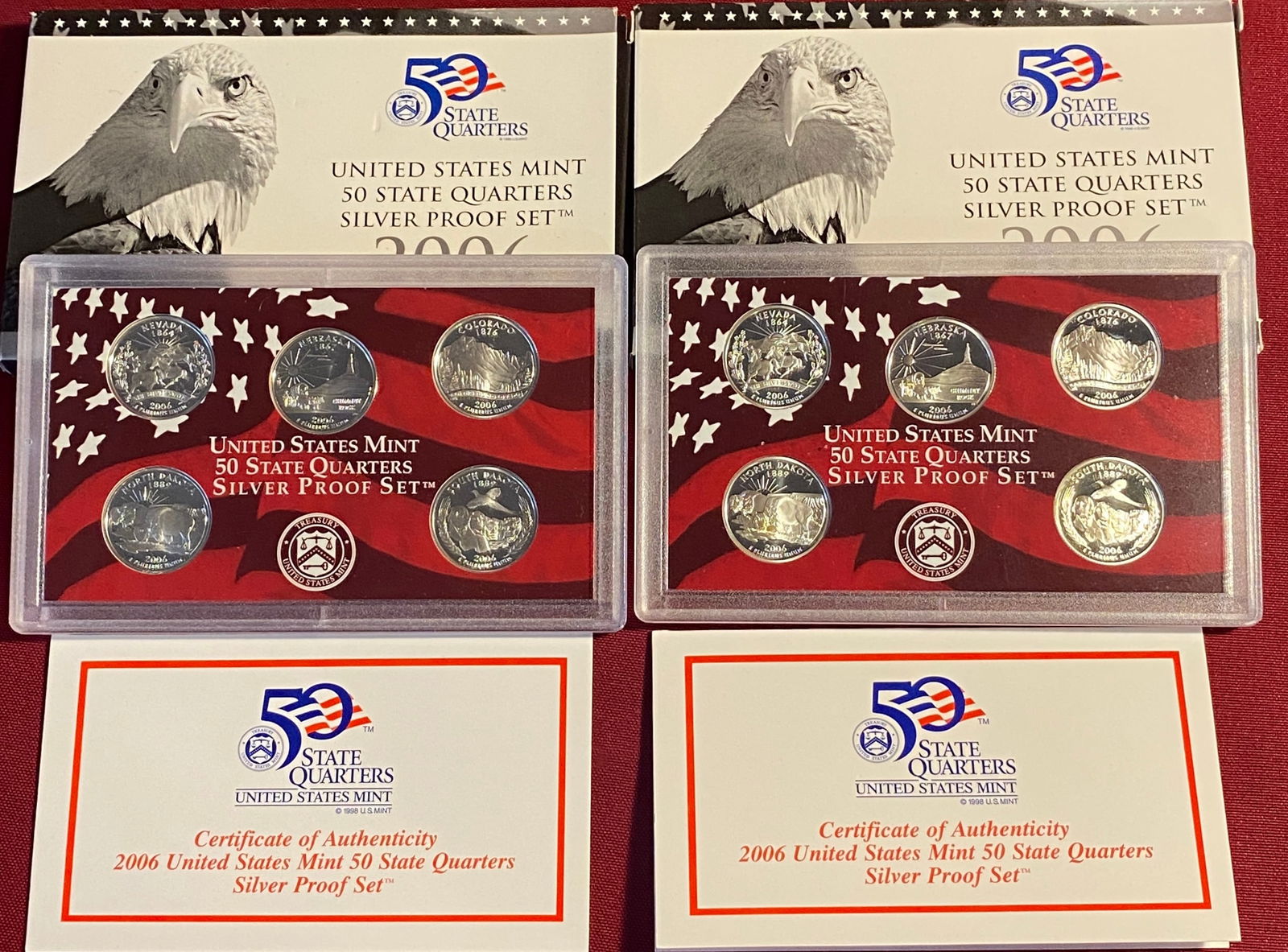 Two 2006 U.S. Mint Silver Quarter Proof Sets (1 of 2)