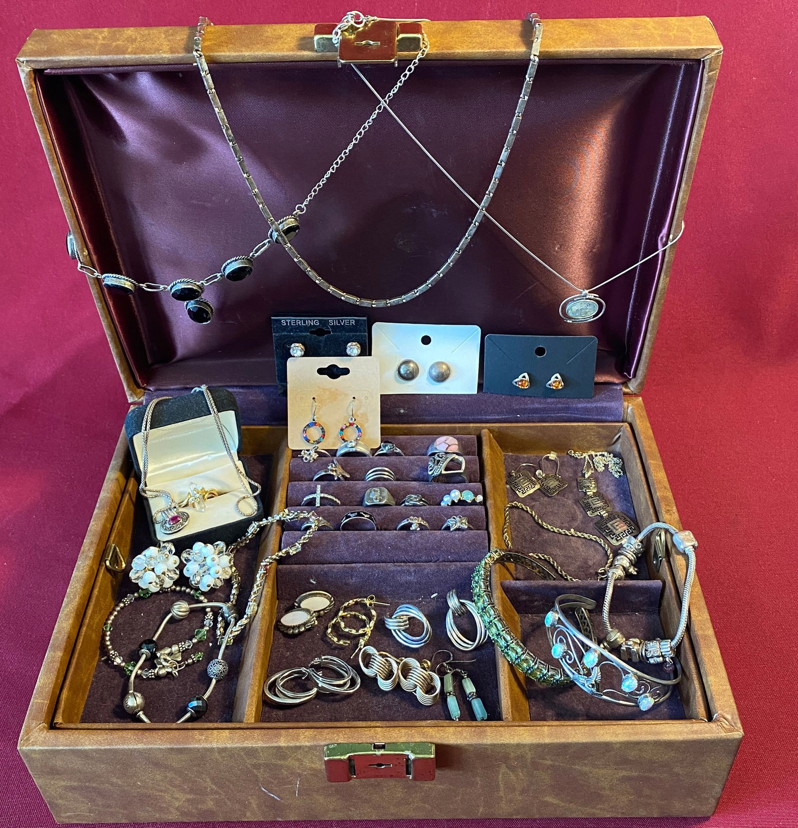 Jewelry Box with Sterling Silver and Gold Filled Jewelry (1 of 9)