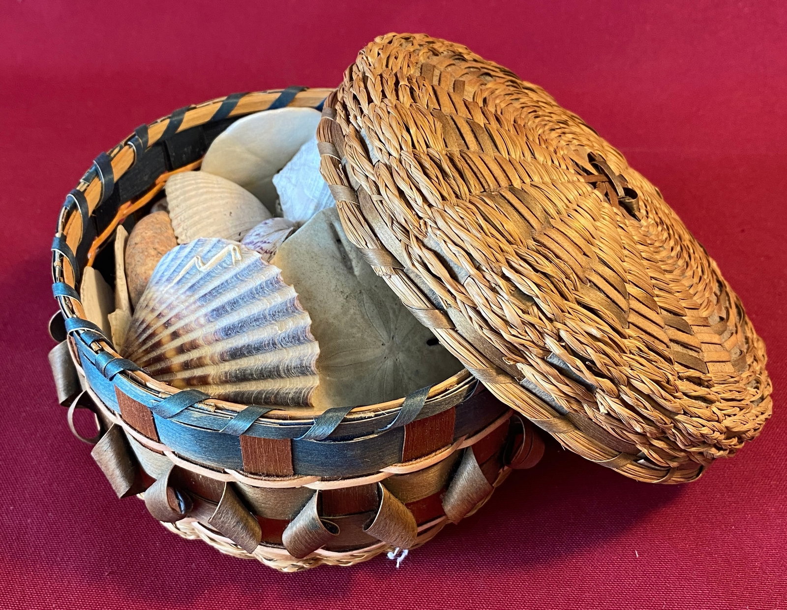 Sweetgrass Basket and Shells: Sweetgrass Basket and Shells
