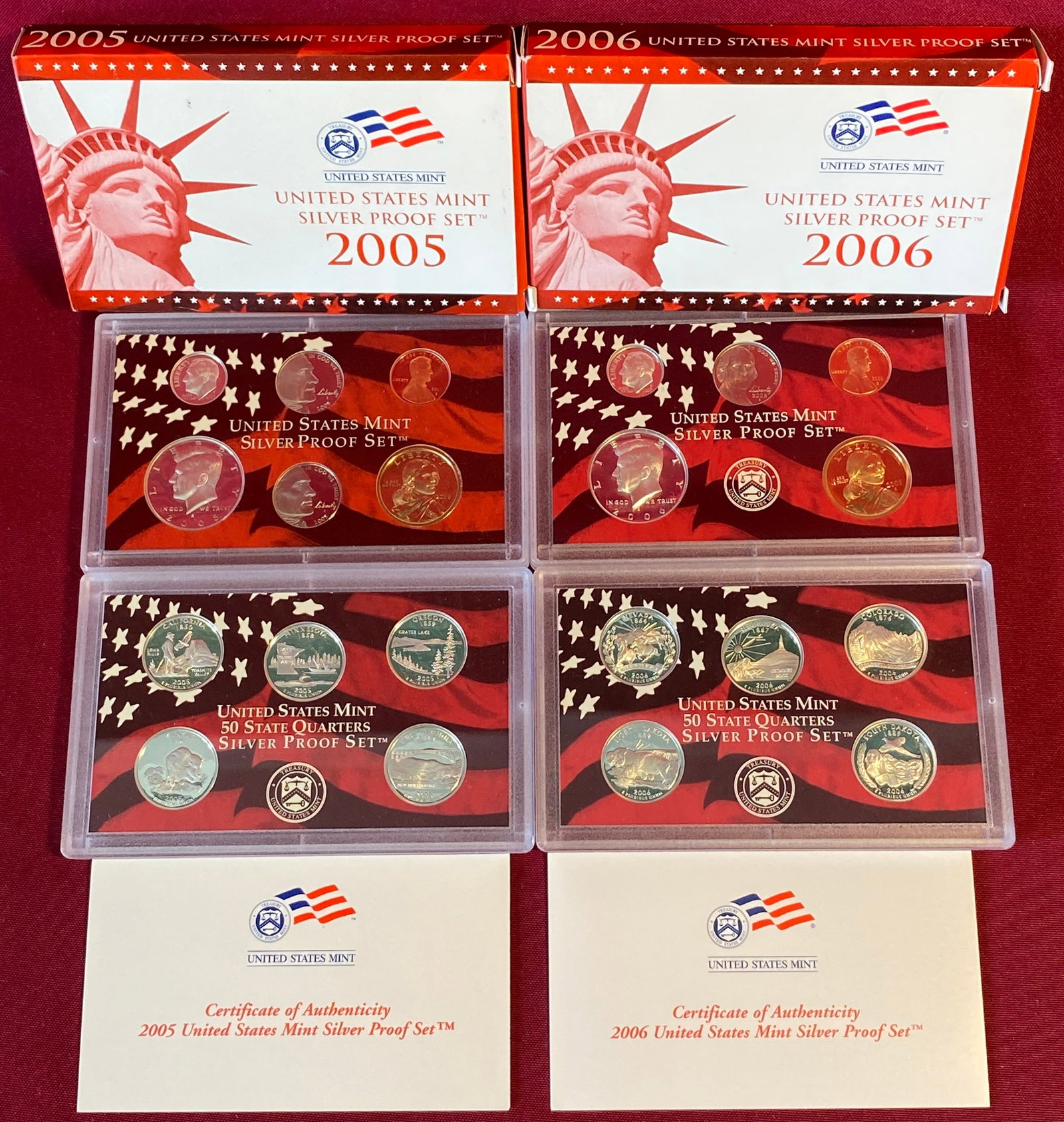 Two U.S. Mint Silver Proof Sets - 2005 & 2006 (1 of 4)