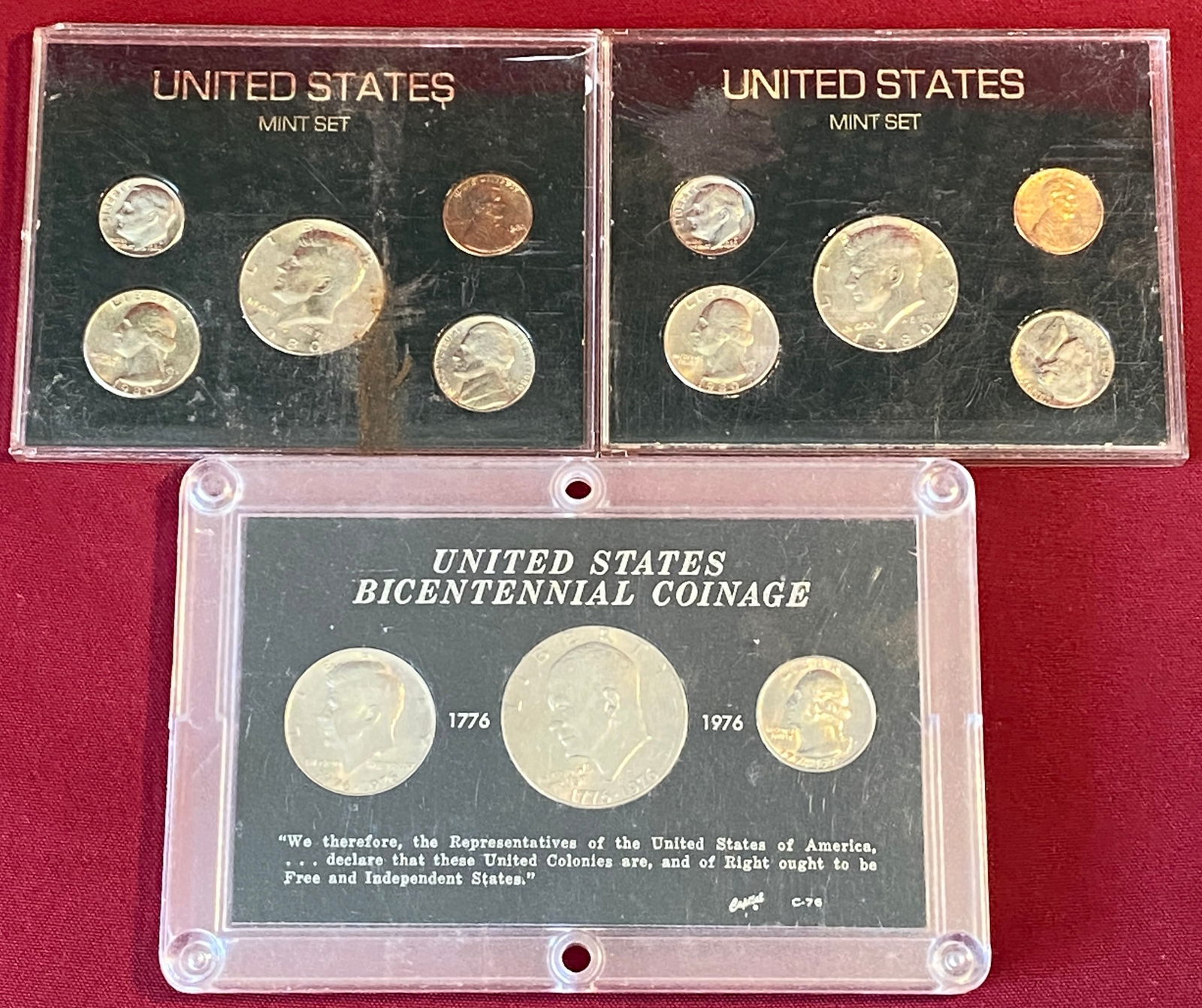 Three U.S. Coin Sets - (1) Bicentennial & (2) 1980 (1 of 7)