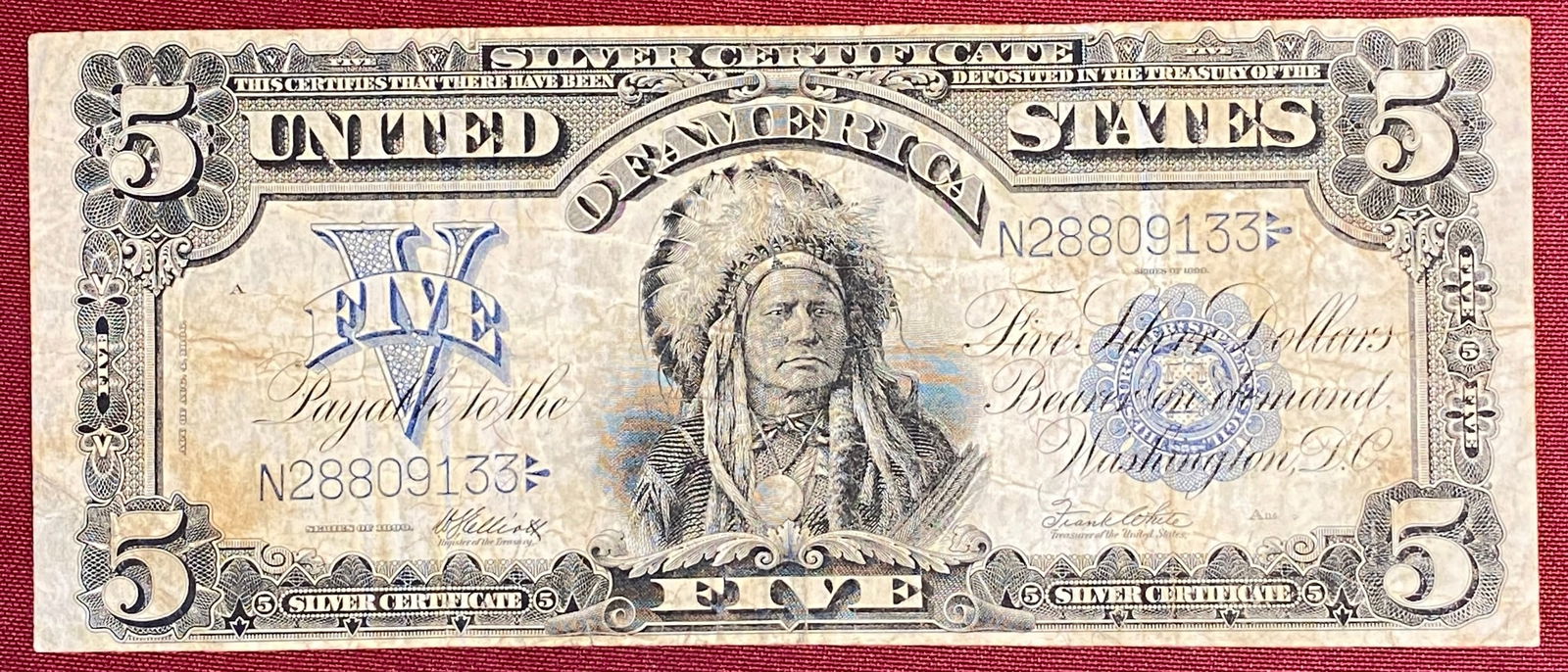 1899 U.S. $5 Dollar Silver Certificate 'Chief' Note (1 of 6)