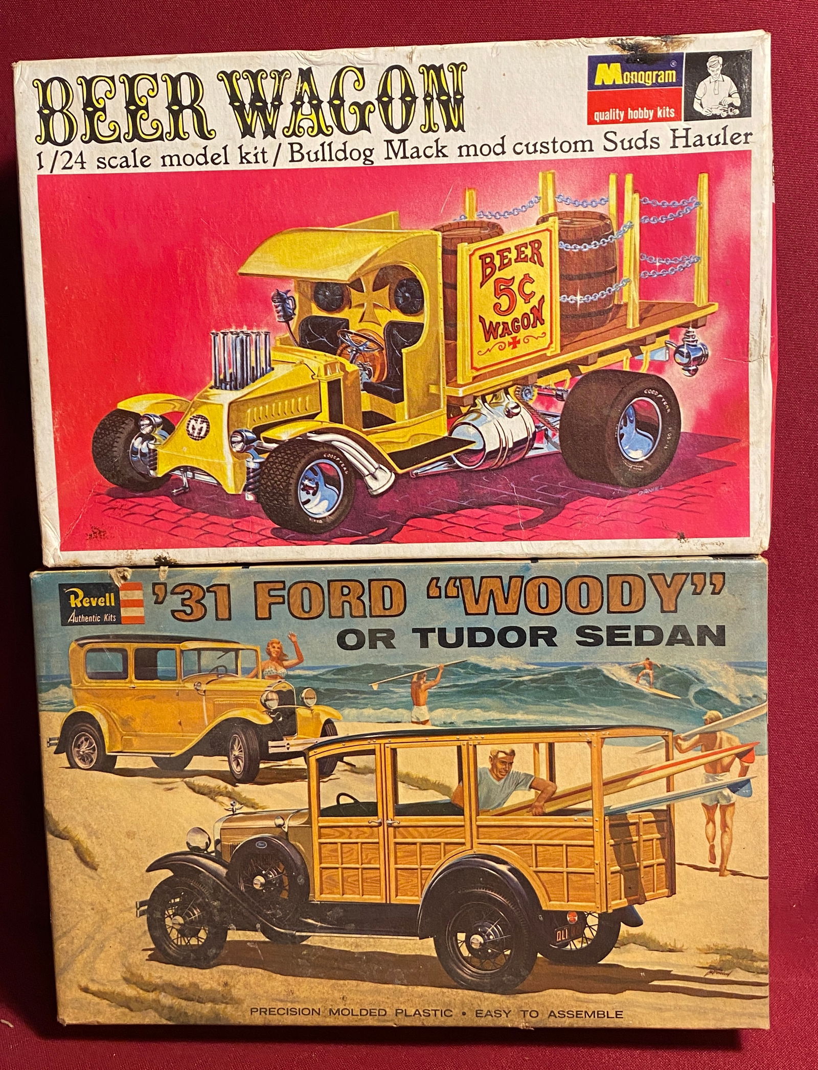 Two Old Car Model Kits in Original Boxes - '31 Ford Woody & Beer Wagon - Unknown if Complete - Have (1 of 5)