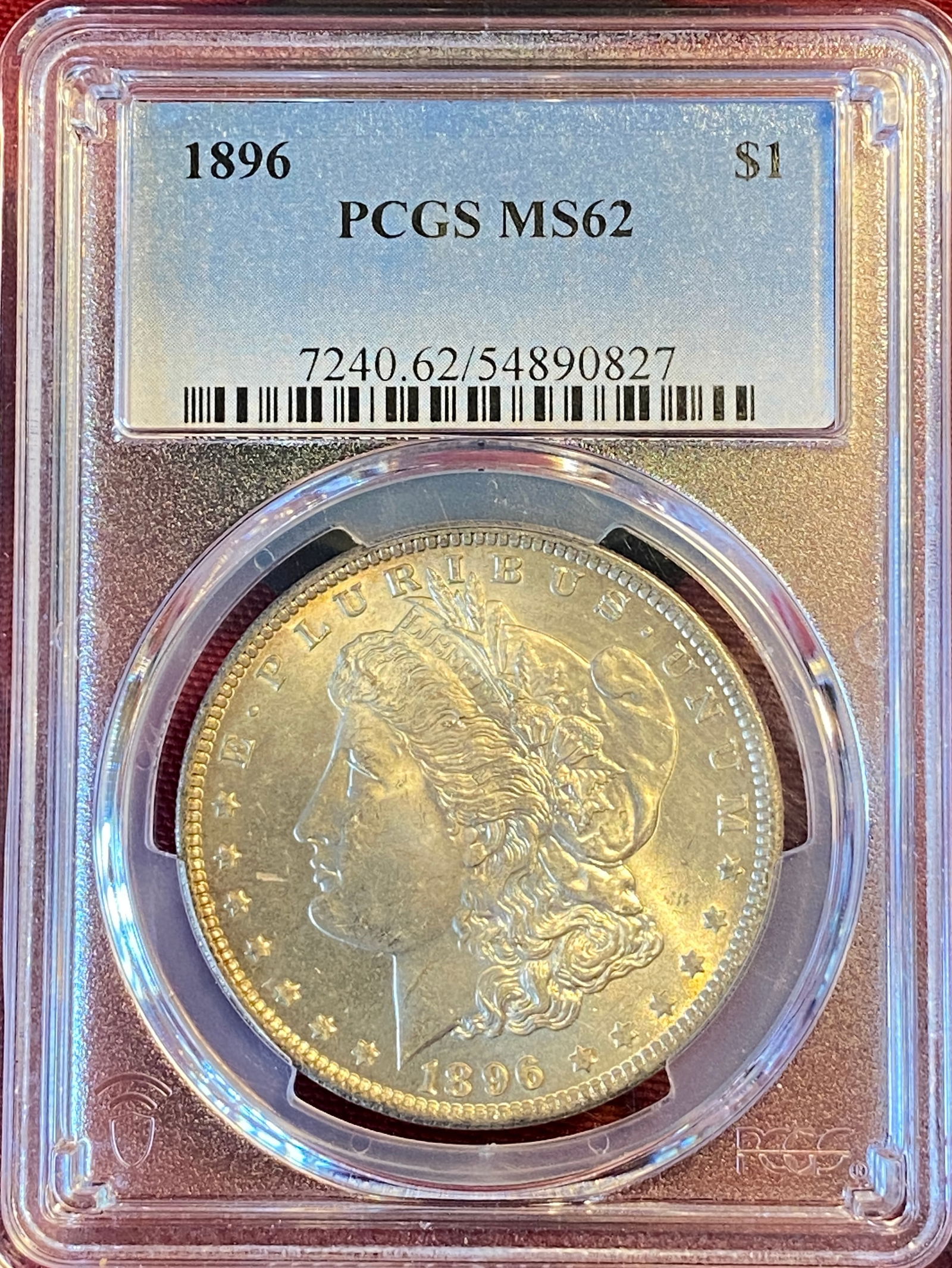 Graded 1896 Morgan Silver Dollar - MS62 by PCGS (1 of 3)