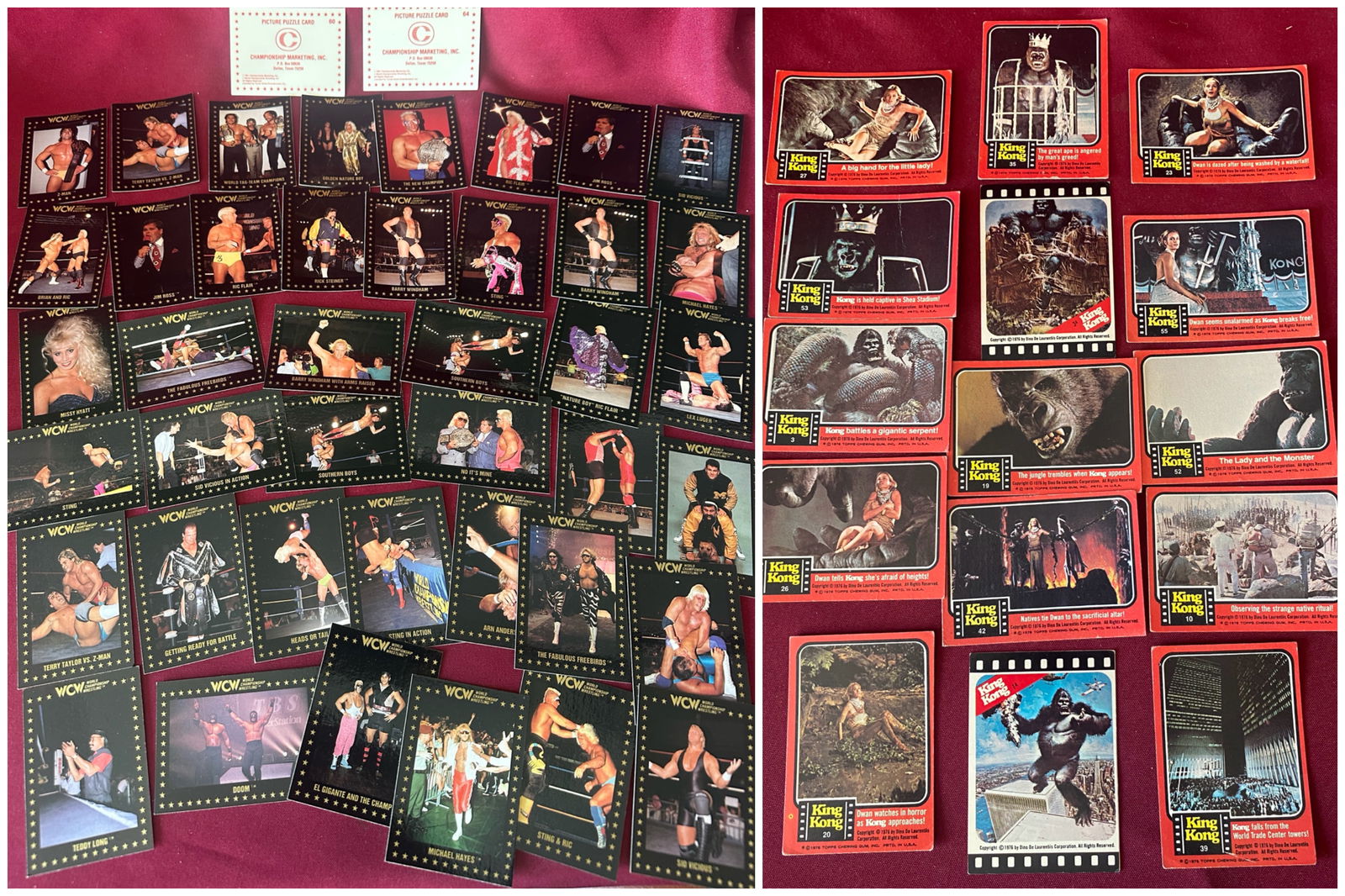 WCW World Championship Wrestling Collectable Cards & King Kong Cards (1 of 9)