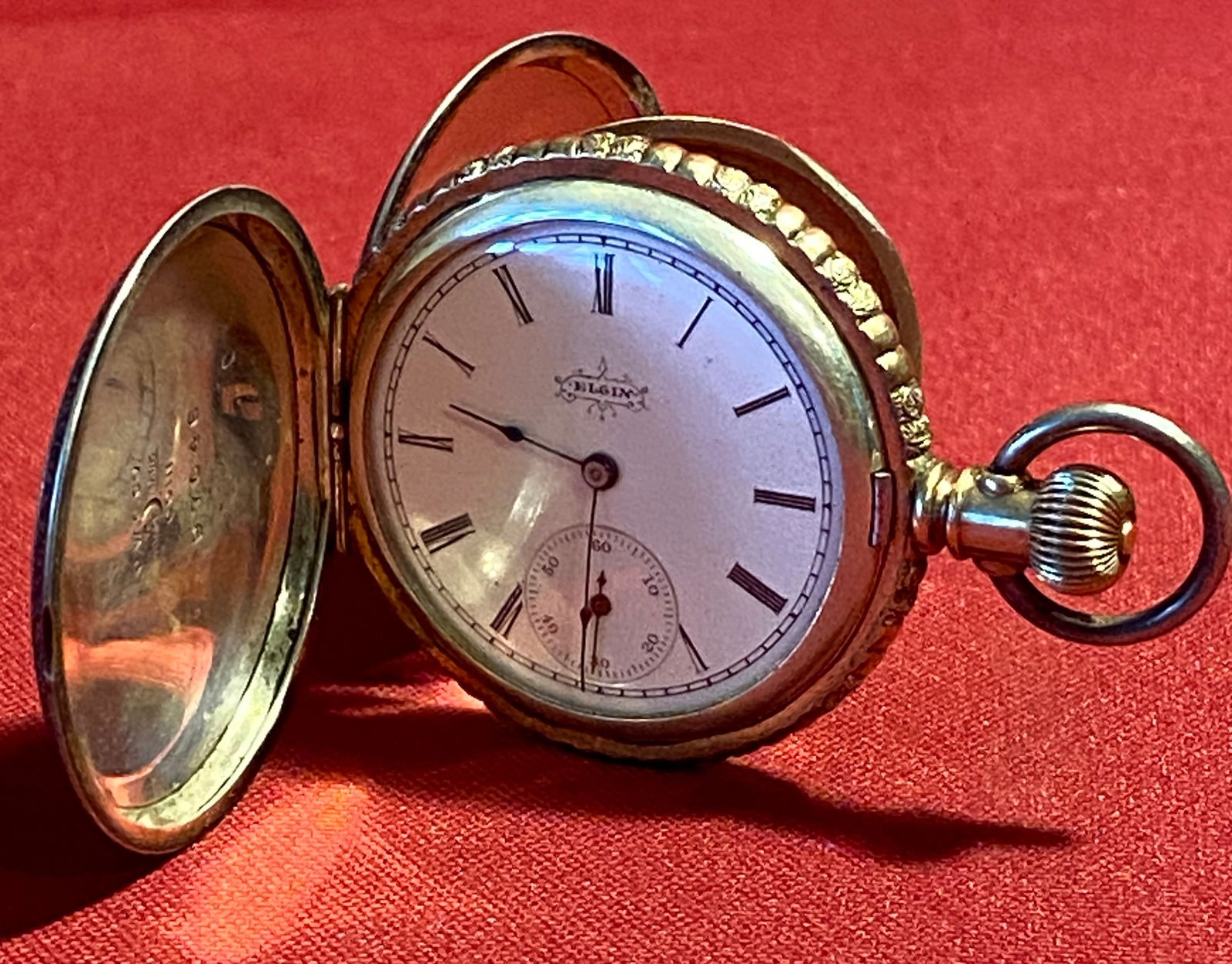 Elgin Coin Silver Pocket Watch C.W.C. Co. - #97646 - Engraved/Monogrammed (1 of 12)