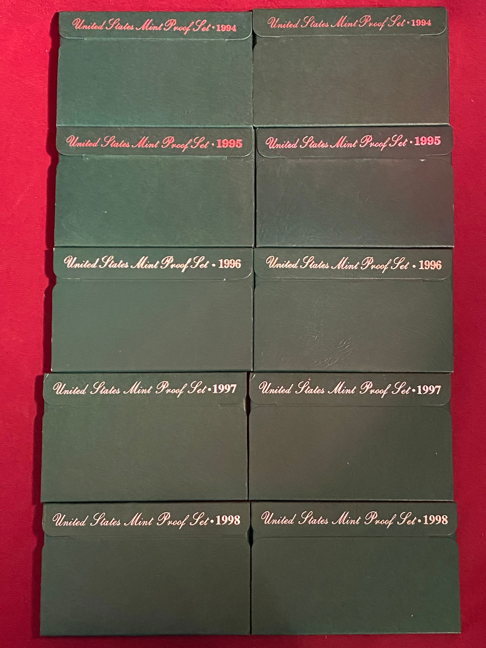 Ten U.S. Mint Proof Sets - Two Each 1994-1998 (1 of 3)
