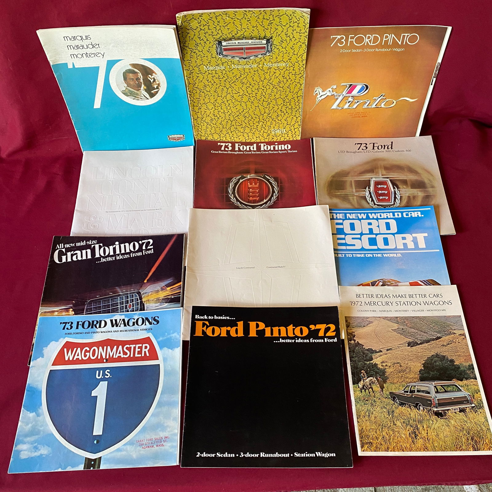 Thirteen Older Car Brochures - Ford, Lincoln, Mercury, Etc. (1 of 7)