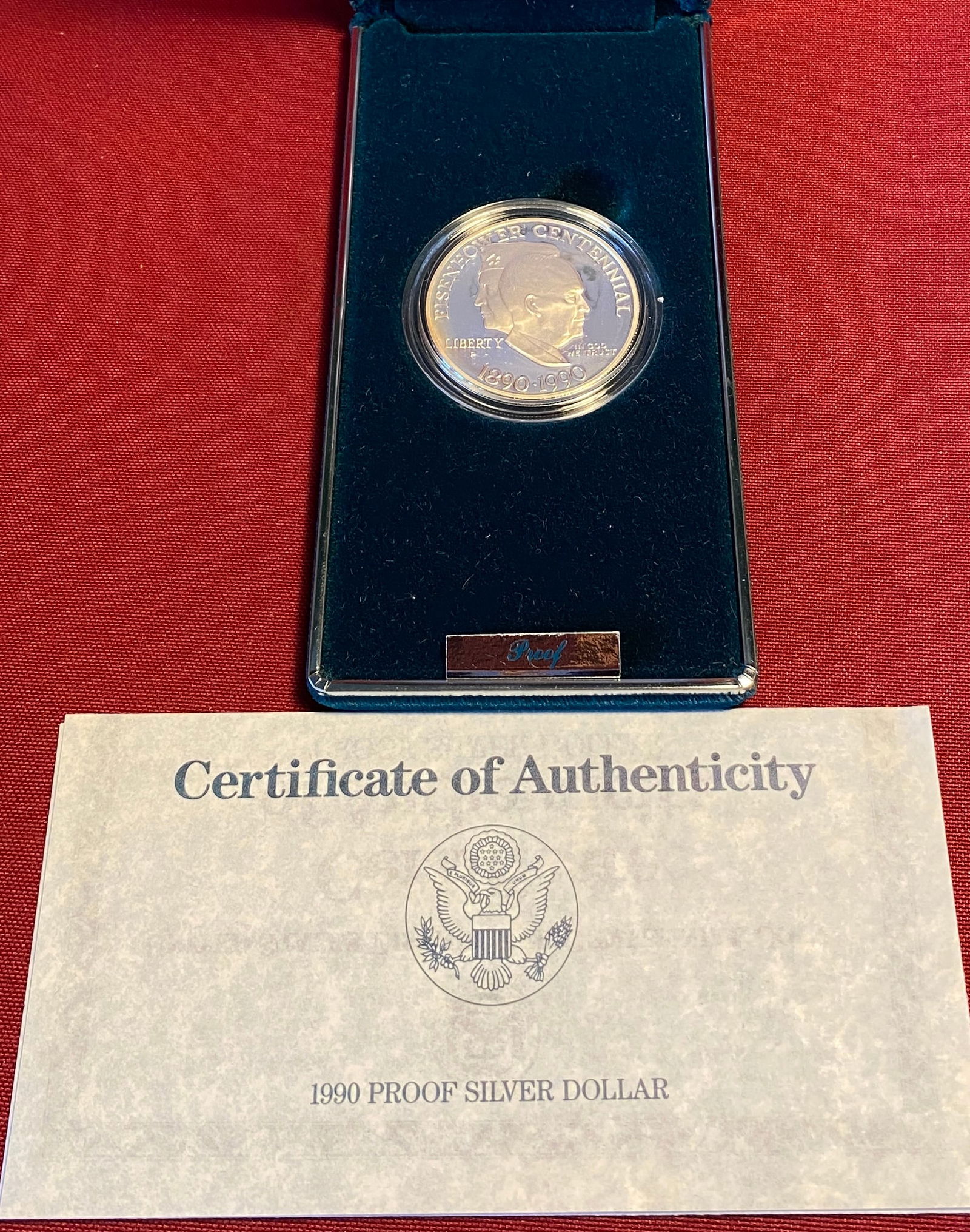 1990-P Eisenhower Commemorative Silver Dollar (1 of 3)