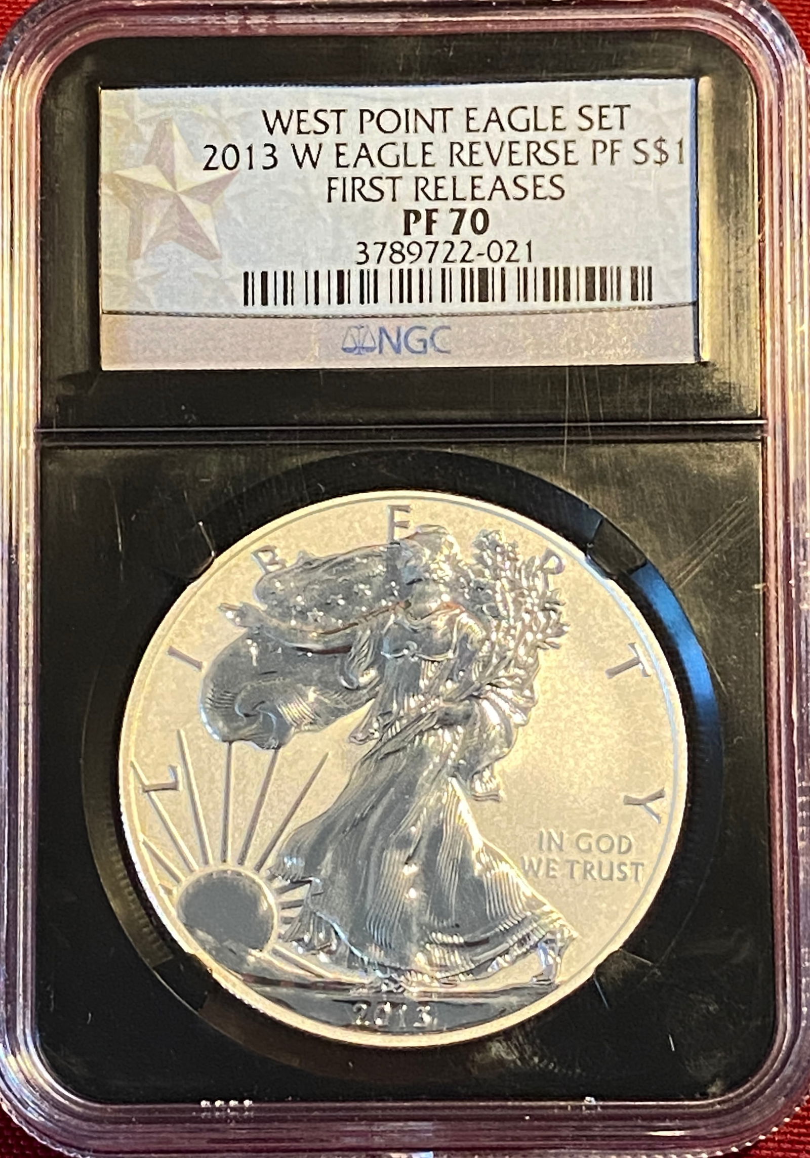 Graded 2013-W One Ounce .999 Fine Silver Eagle - Reverse Proof - Early Release - PF70 by NGC (1 of 3)