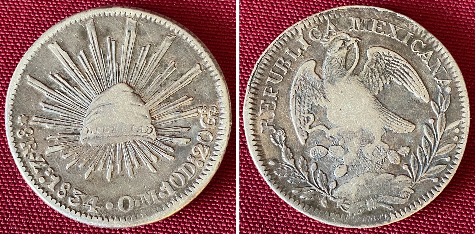 1834 Mexican 8 Reales Silver Coin: 1834 Mexican 8 Reales Silver Coin