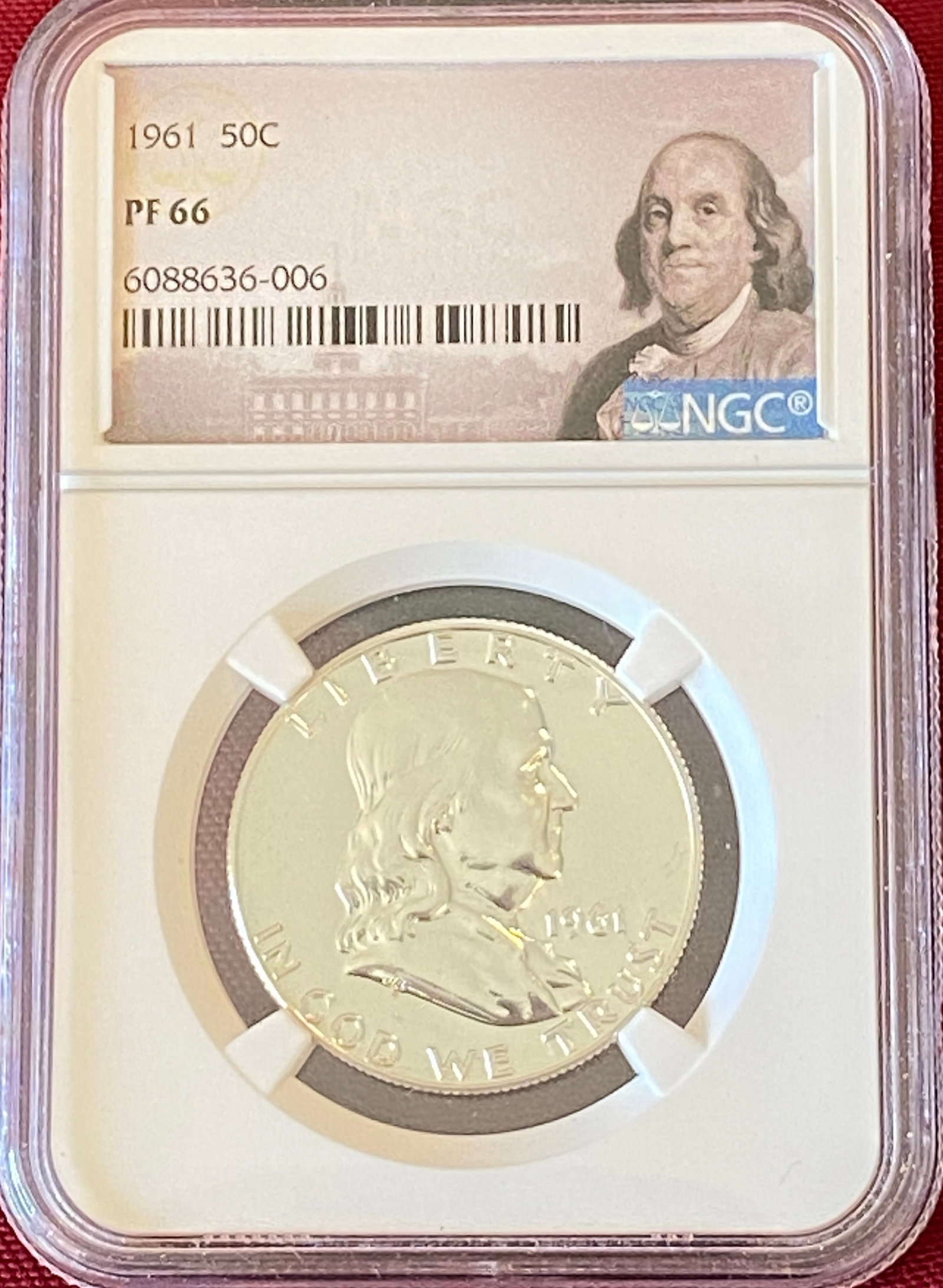 Graded 1961 Franklin Silver Half Dollar - PF66 by NGC (1 of 3)