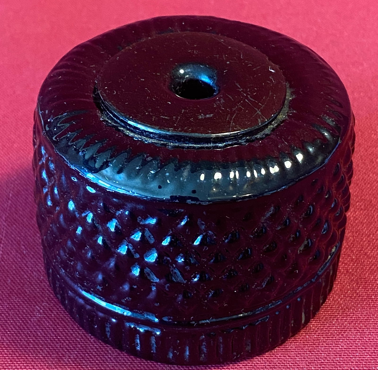 Antique Handblown Keene Open Pountiled Glass Inkwell: Antique Handblown Keene Open Pontiled Glass Inkwell