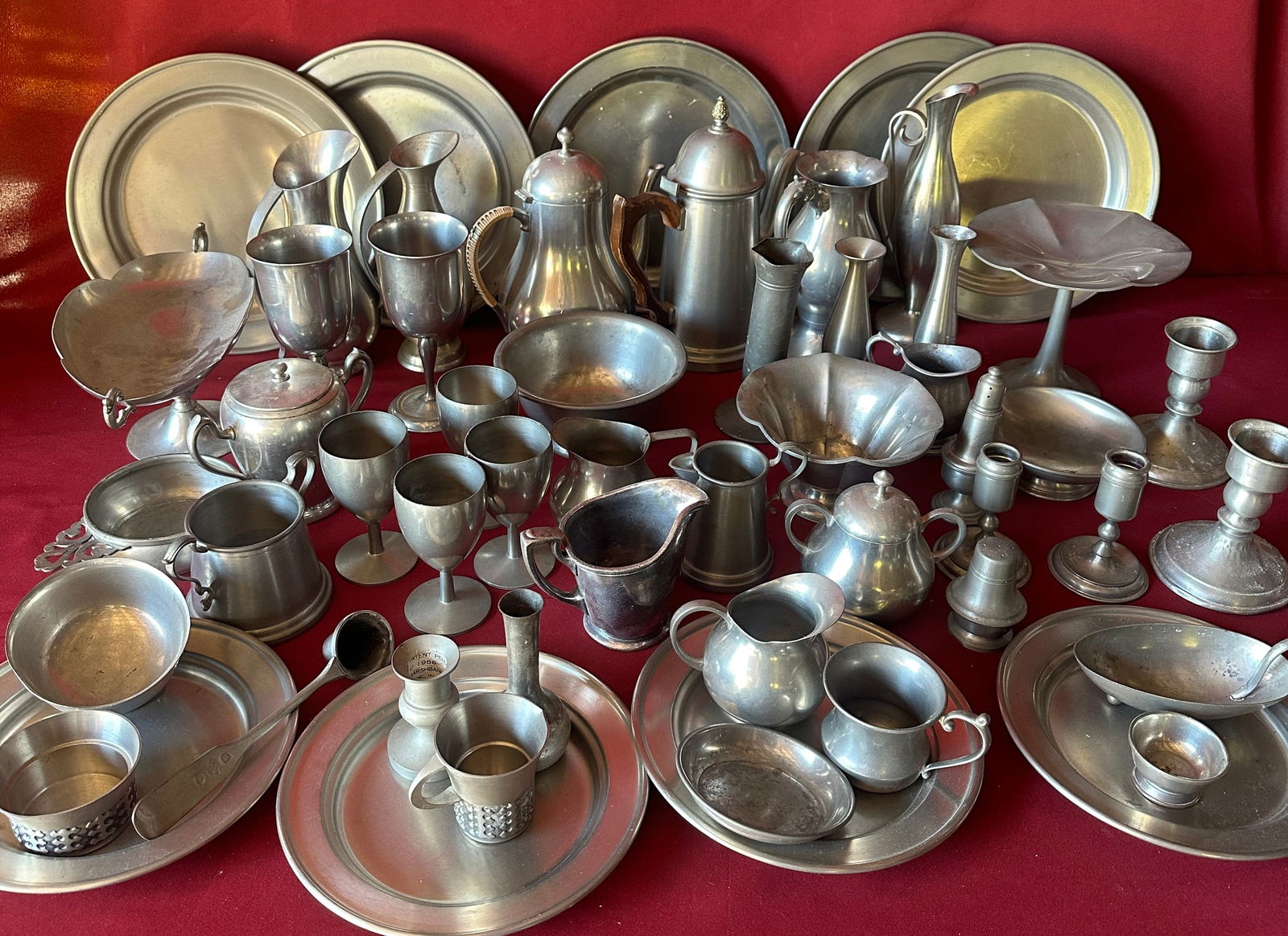 Large Lot of Pewter Serveware - Over 50 Pieces - Absolutely NO Shipping: Large Lot of Pewter Serveware - Over 50 Pieces - Absolutely NO Shipping