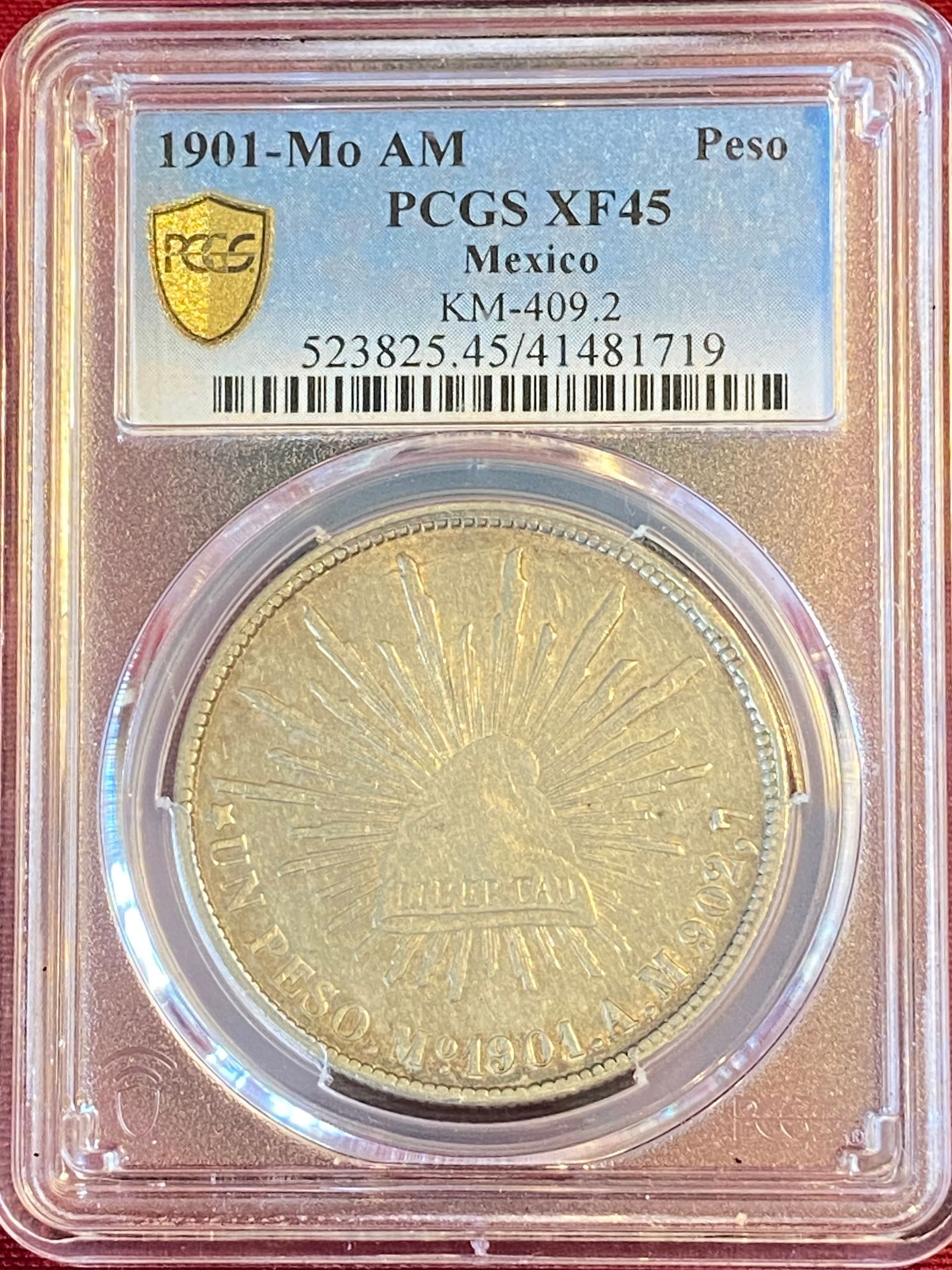 Graded 1901-Mo AM Mexico Silver Peso - XF45 by PCGS (1 of 3)