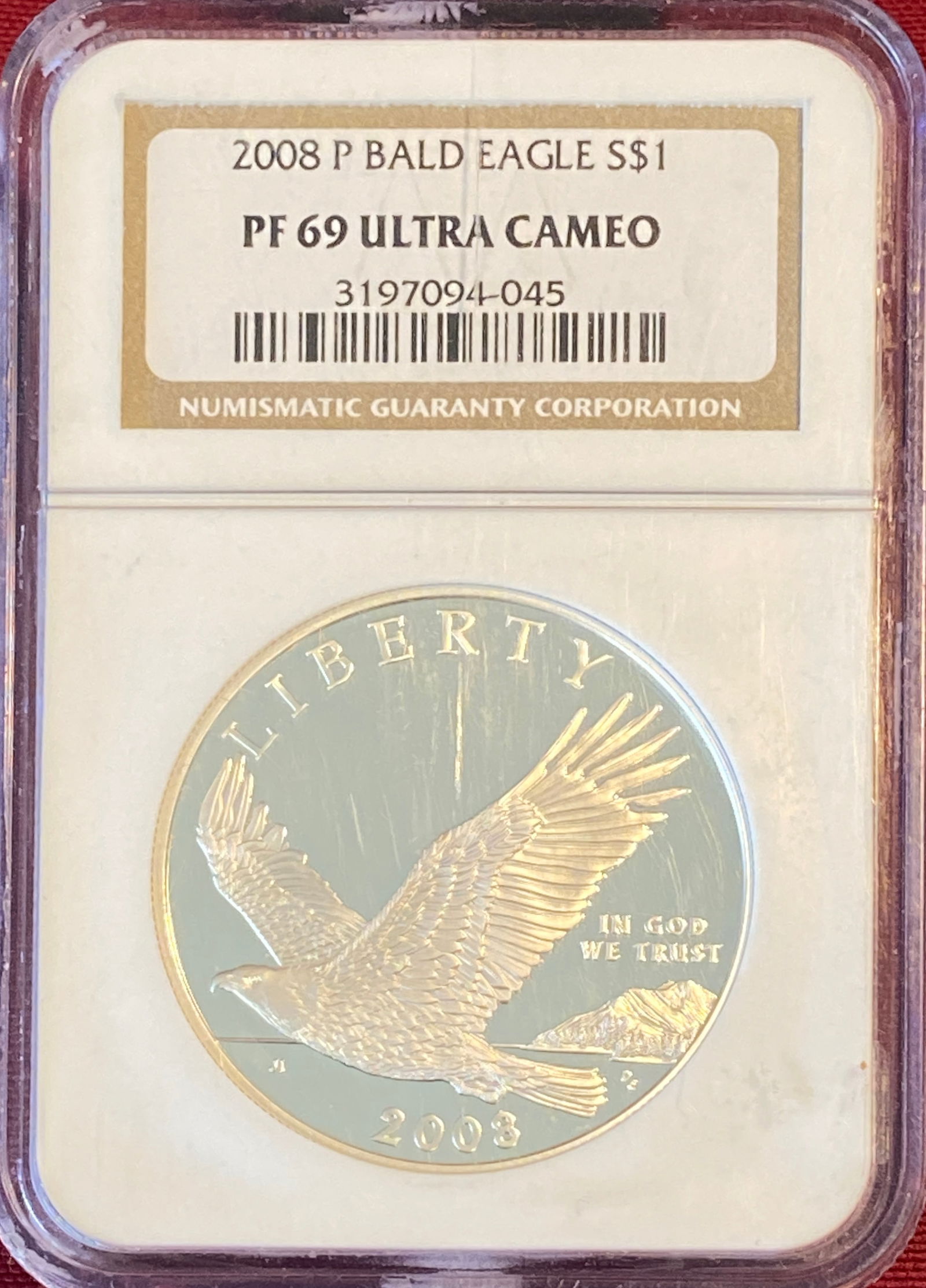 Graded 2008-P Bald Eagle Commemorative Silver Dollar - PF69 Ultra Cameo by NGC (1 of 3)