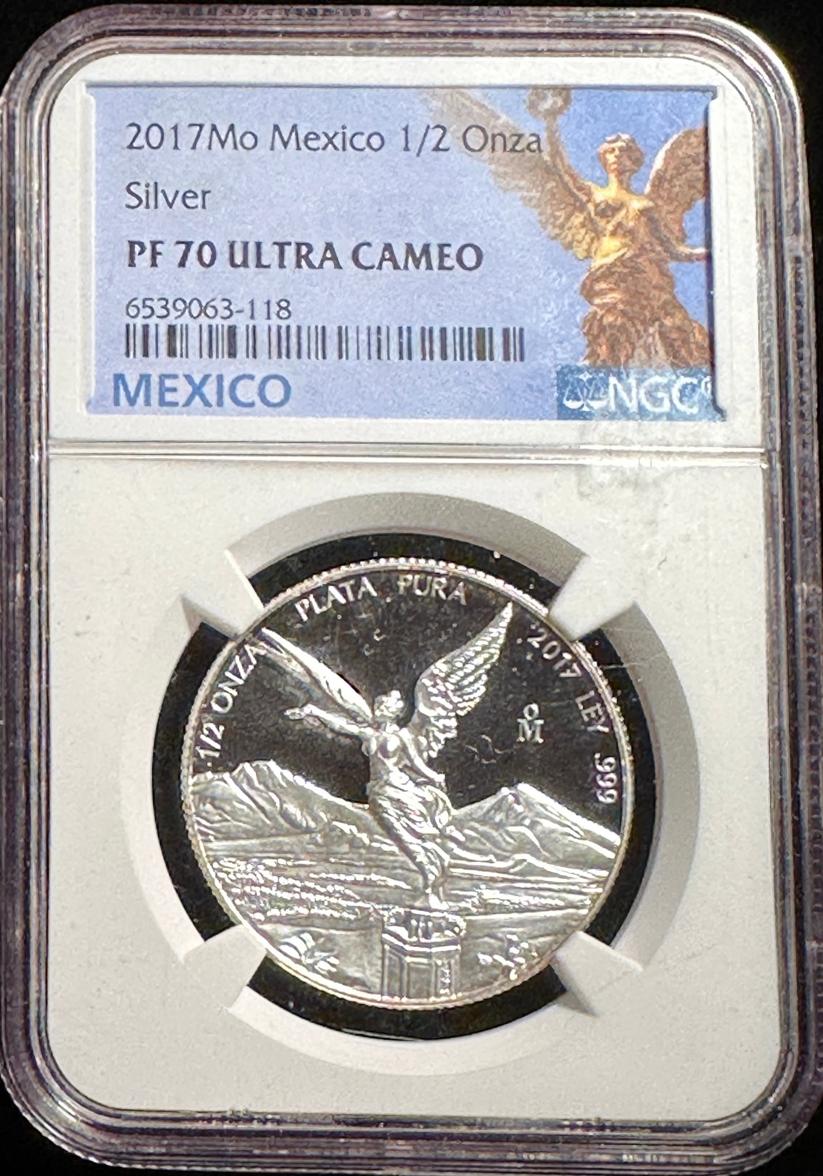 Graded 2017-Mo Half (1/2) Ounce .999 Fine Silver Mexico Libertad - PF70 by NGC: Graded 2017-Mo Half (1/2) Ounce .999 Fine Silver Mexico Libertad - PF70 by NGC