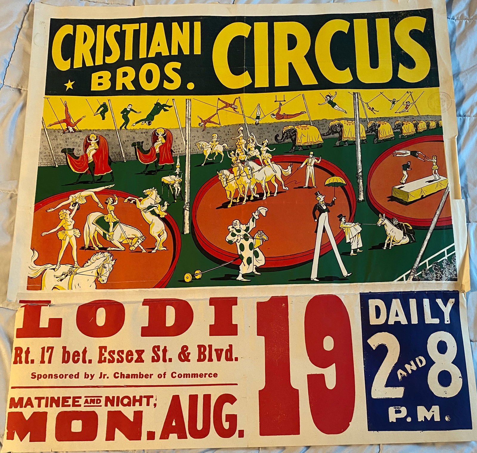Cristiani Bros Circus Poster - Approx 30"x27": Cristiani Bros Circus Poster - Approx 30"x27"