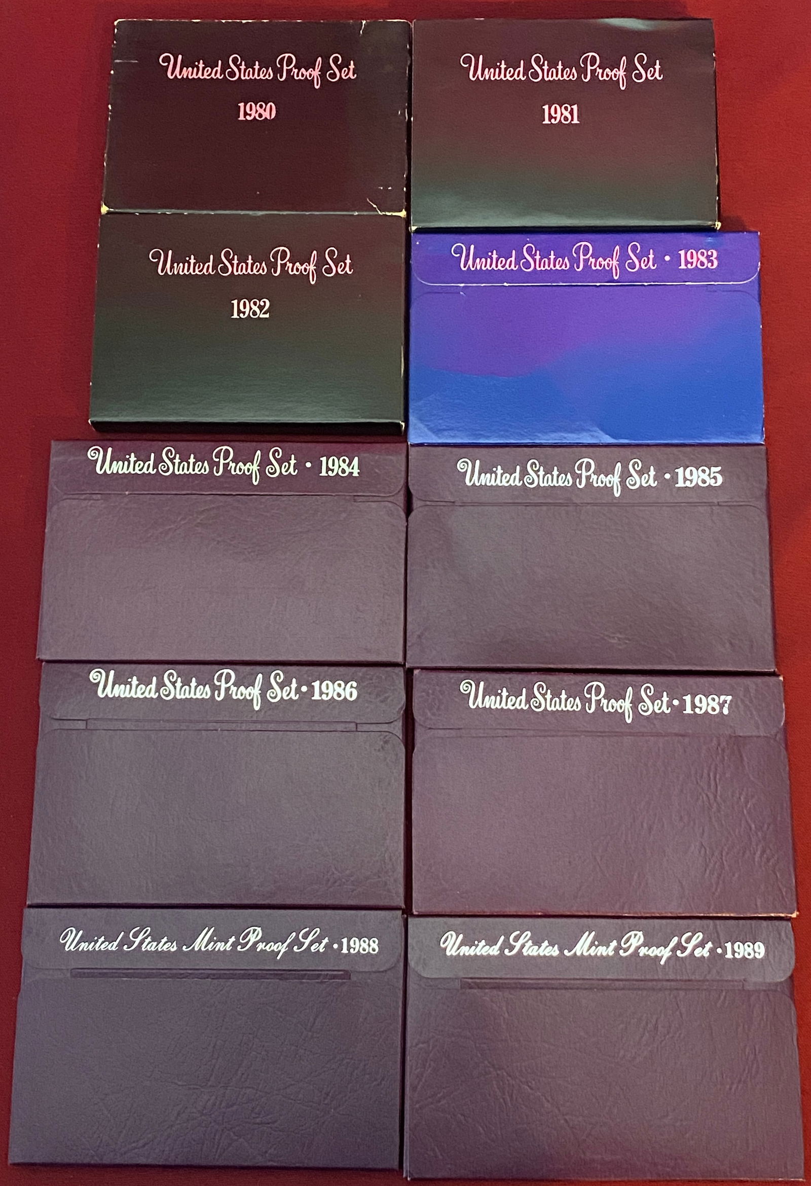 Ten U.S. Mint Proof Sets - 1980-1989 (1 of 3)