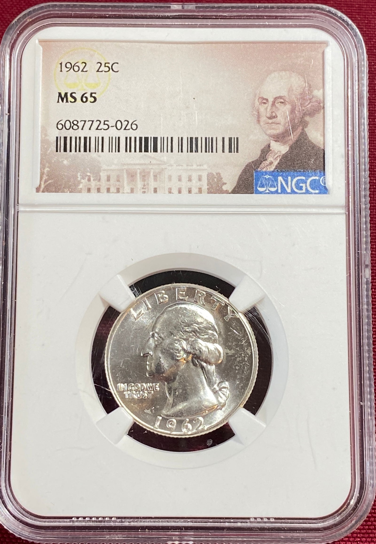 Graded 1962 Washington Silver Quarter - MS65 by NGC (1 of 3)