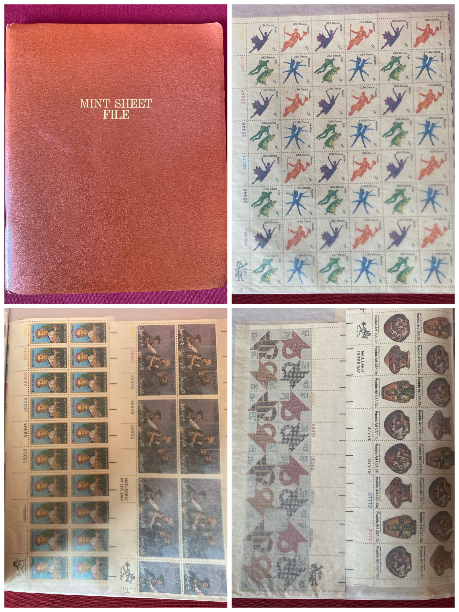 Mint Sheet File Book Full of Stamps - Mostly U.S. - Many Sheets (1 of 8)