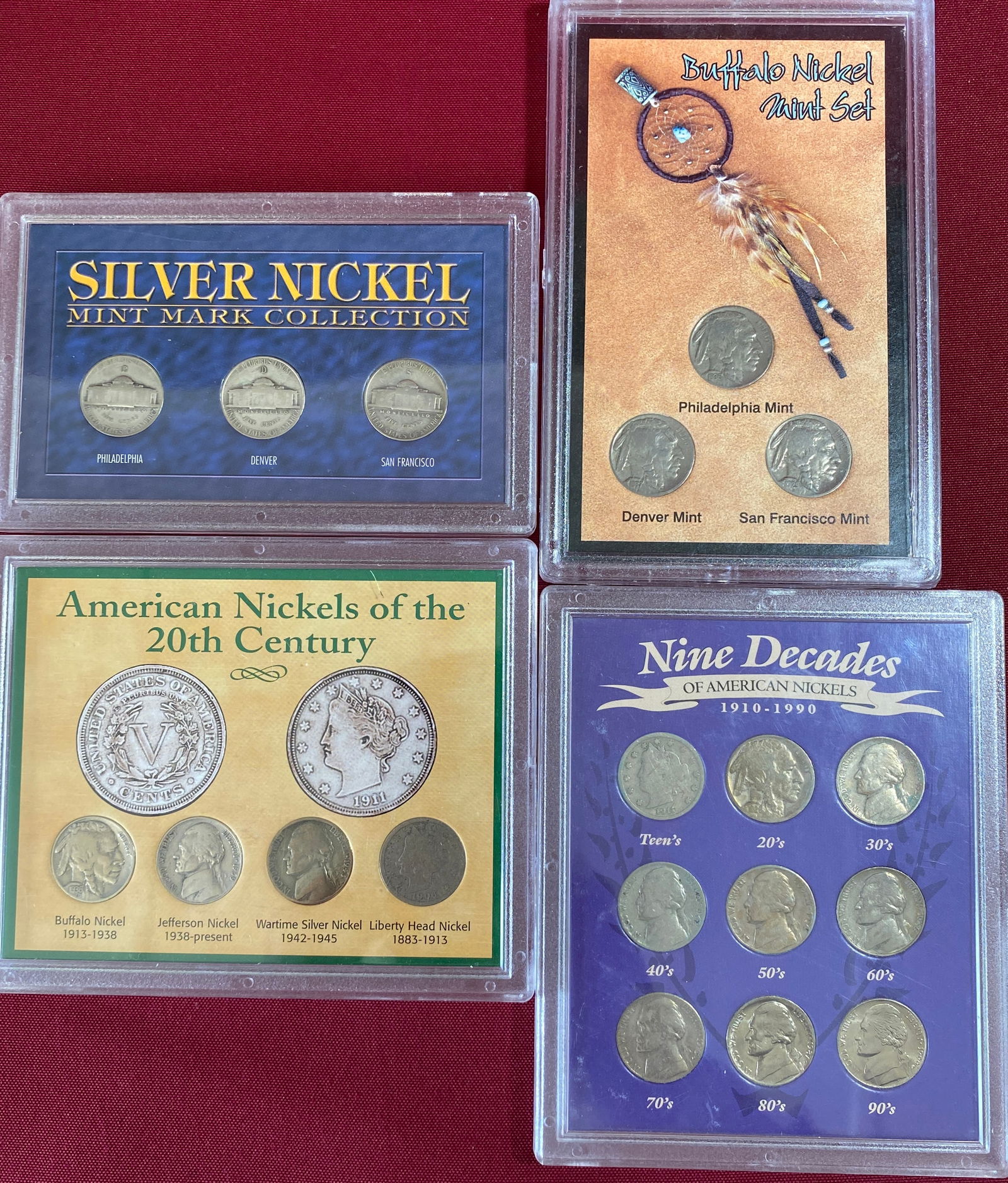 Four Nickel Collections - 20th Century, Nine Decades, Buffalo, Wartime Silver (1 of 6)