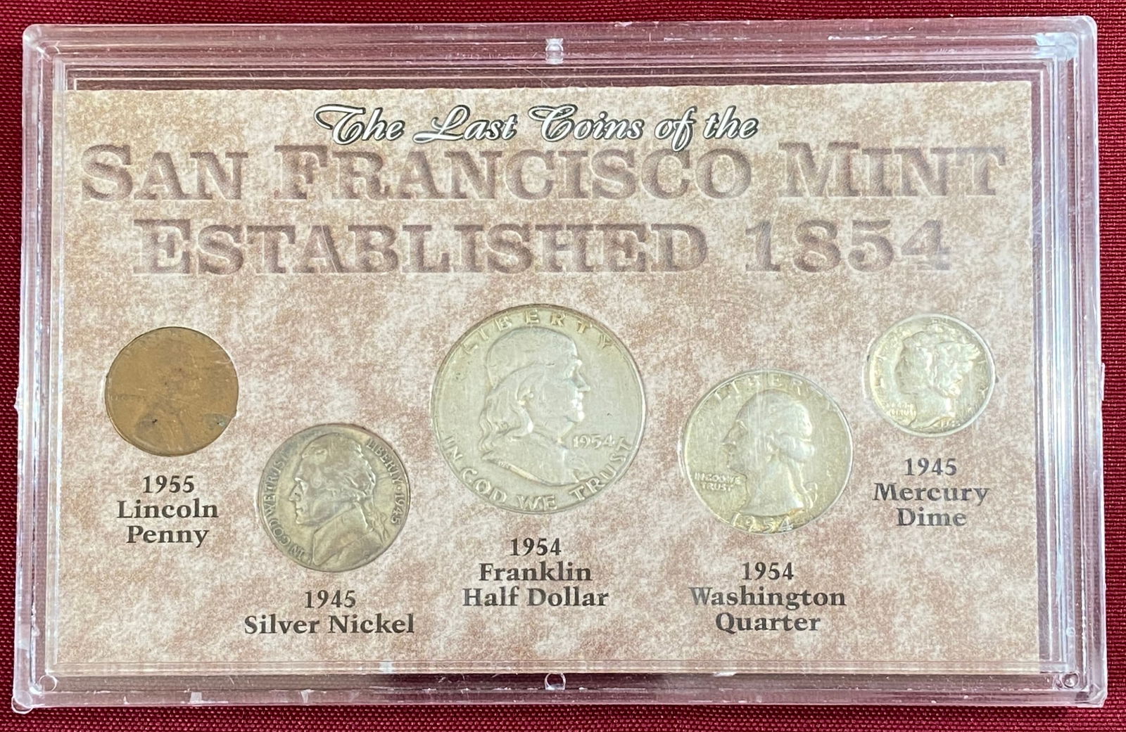 Last Coins of the San Franscico Mint Collection - Including Silver Half Dollar, Quarter, Dime, and (1 of 6)