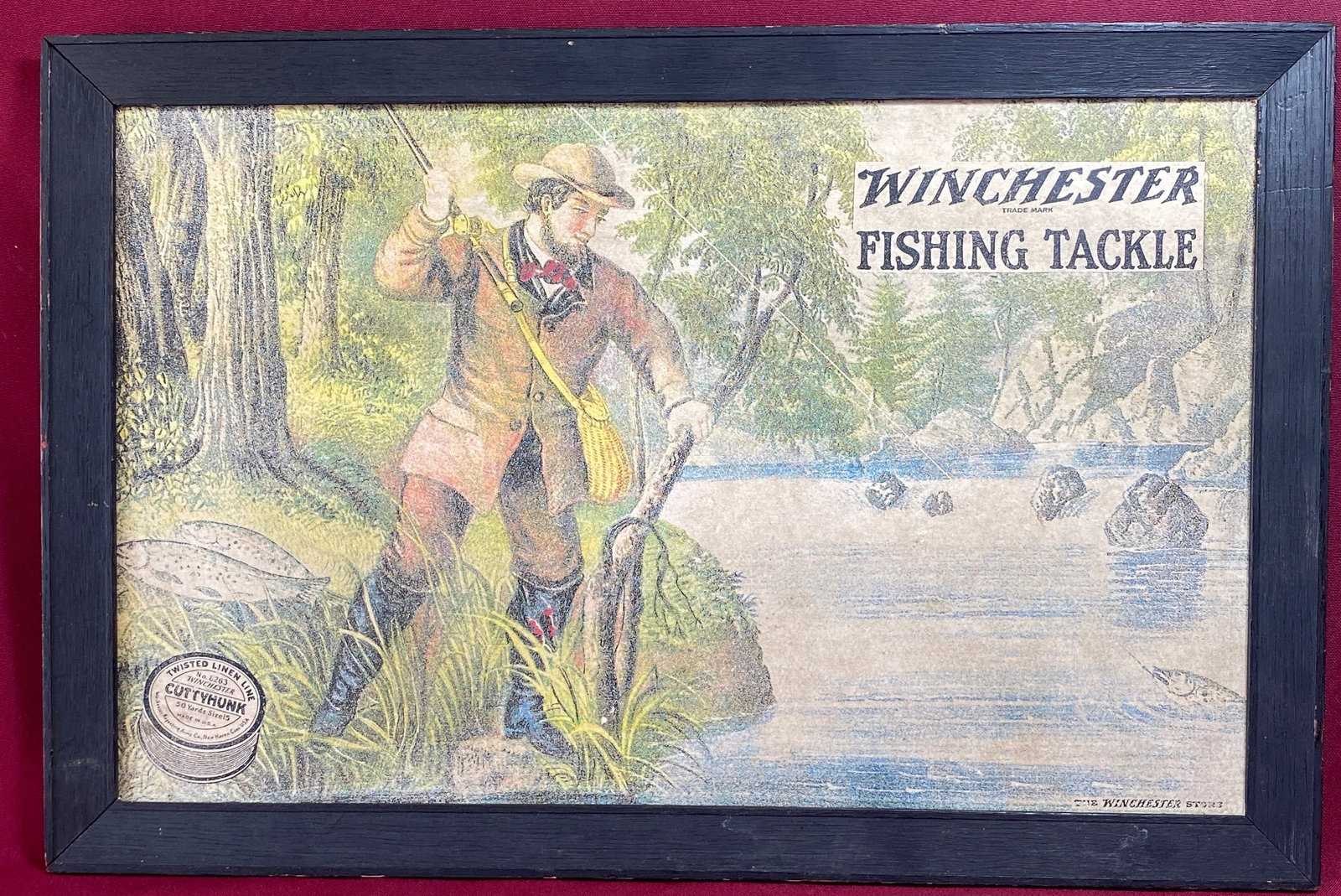 Winchester Fishing Tackle Advertainment - Advertisement Approx 16.5"Lx10.25": Winchester Fishing Tackle Advertainment - Advertisement Approx 16.5"Lx10.25"