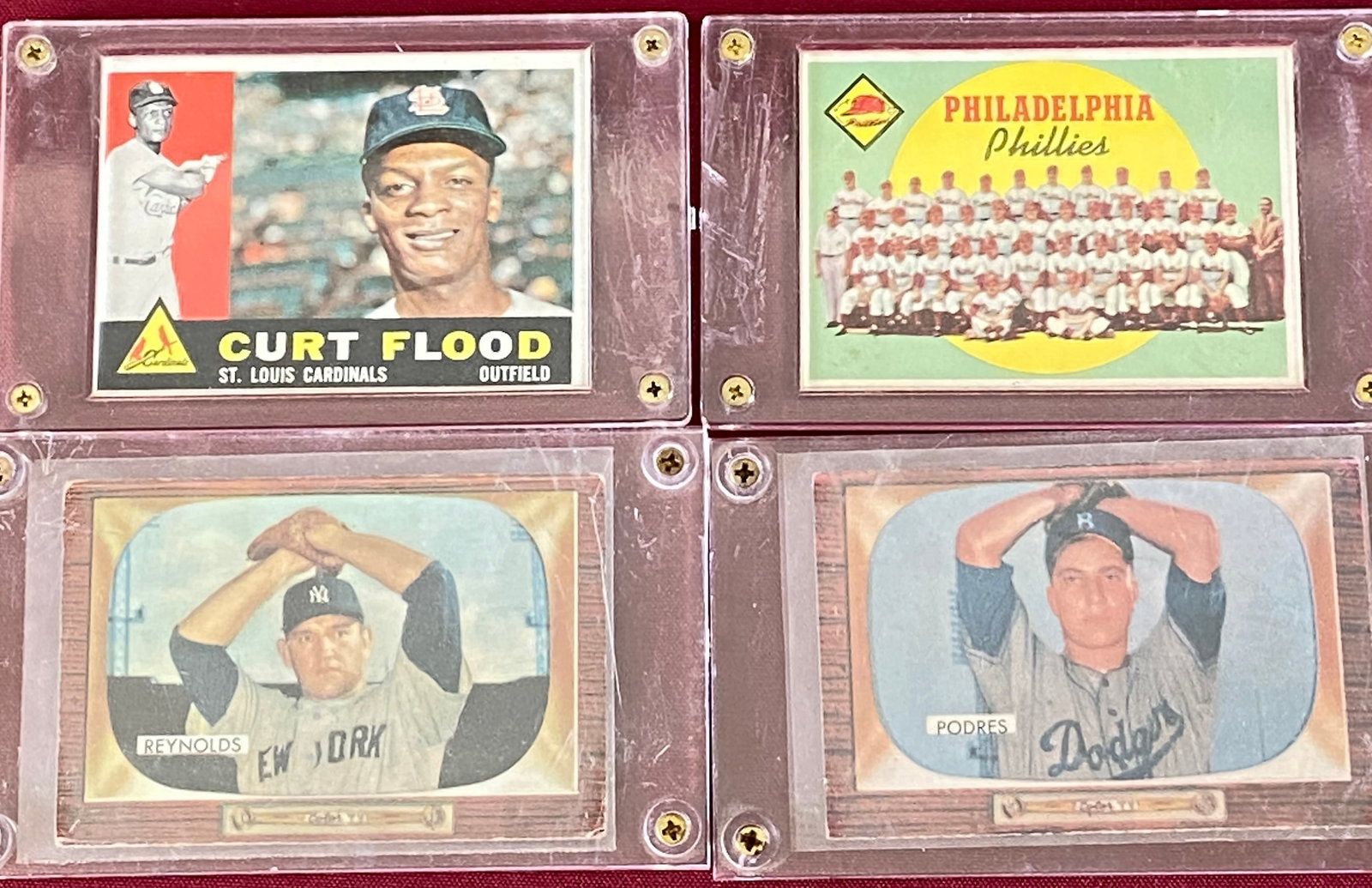 Four Older Baseball Cards - 1955 #97 John Podres Brooklyn Dodgers, #201 Allie Reynolds New York (1 of 4)