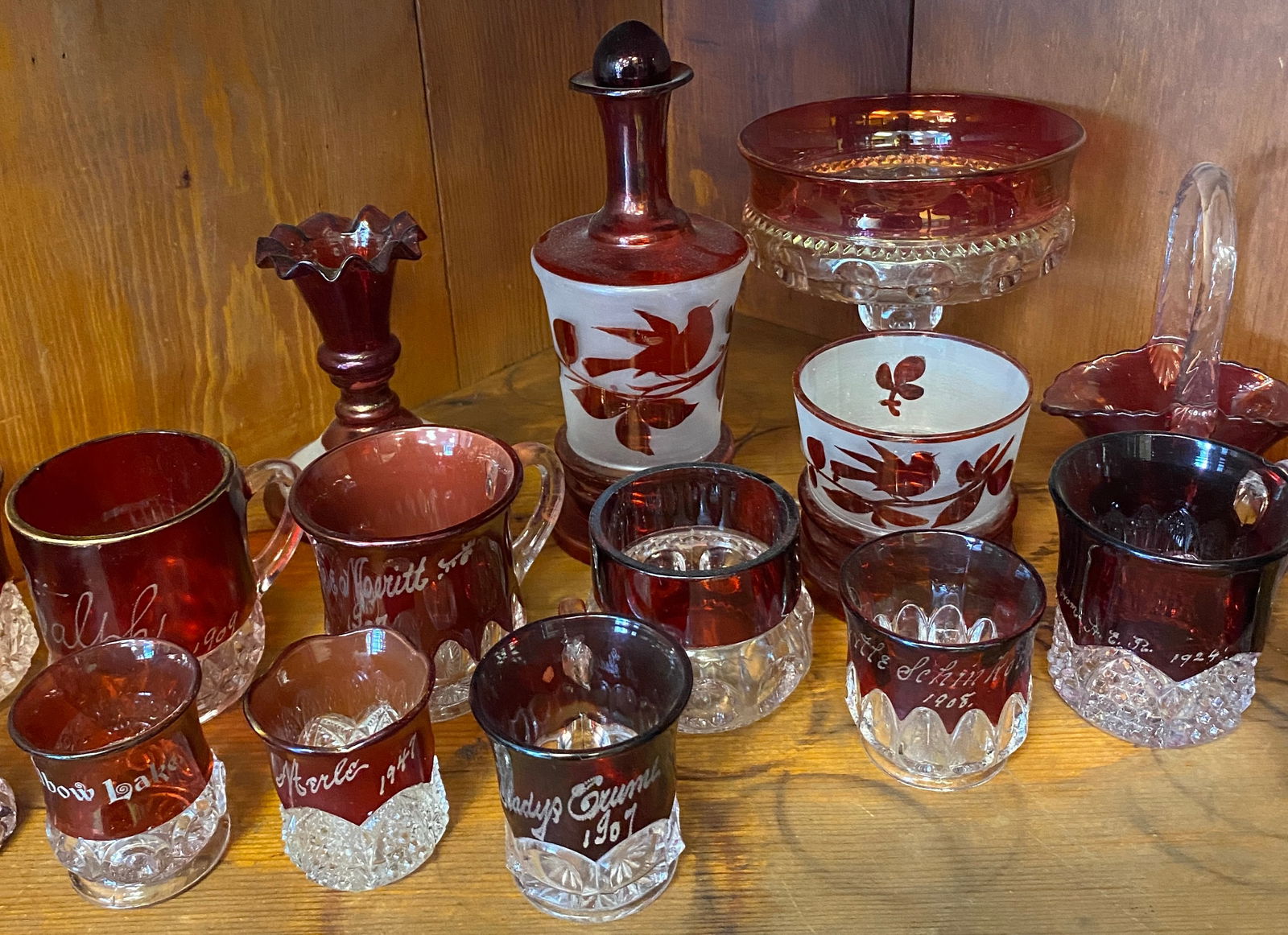 Red and Clear Bohemian and Other Glass - Absolutely NO Shipping: Red and Clear Bohemian and Other Glass - Absolutely NO Shipping