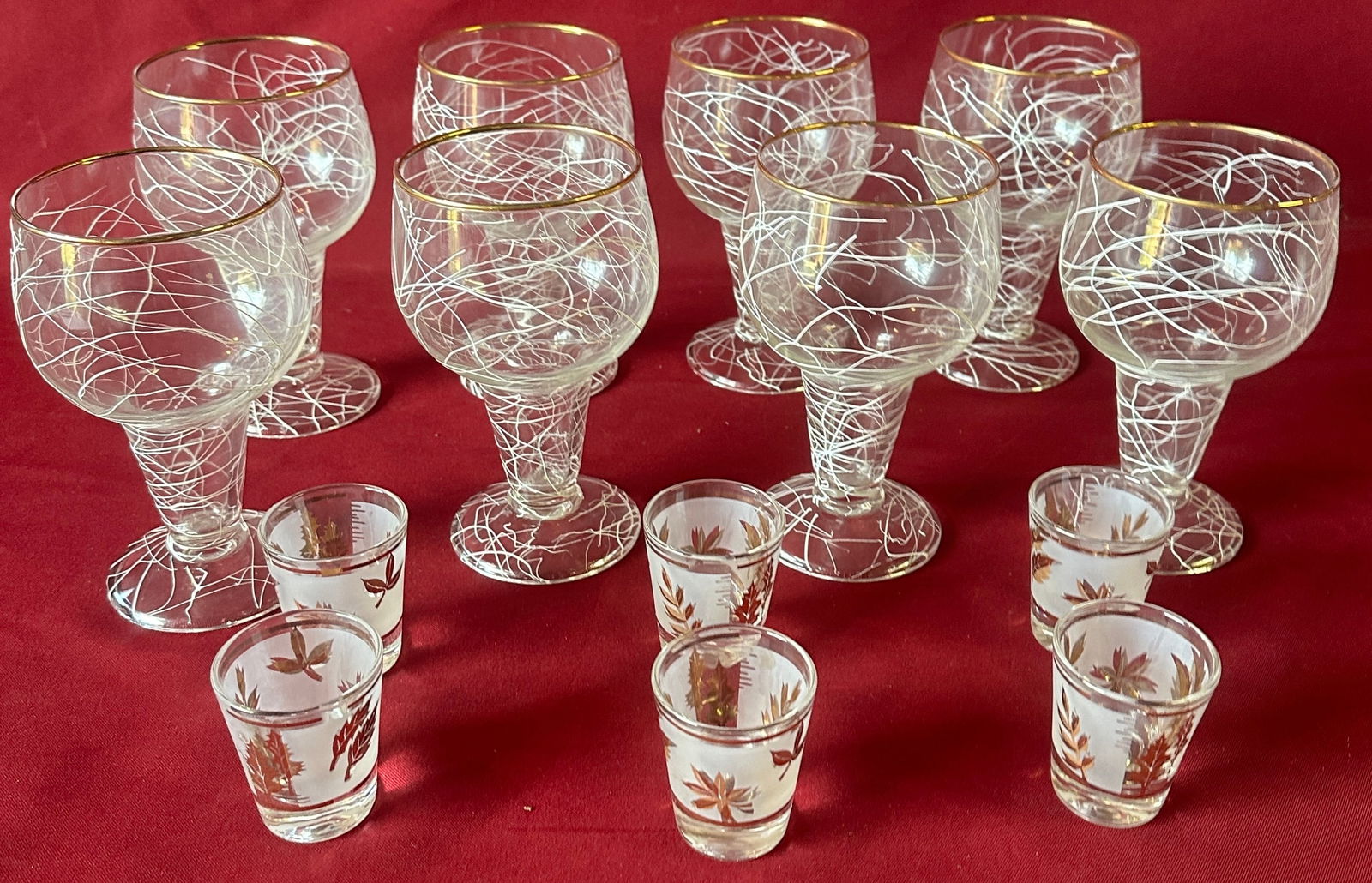 Eight Funky Drink Goblet Glasses and Six Shot Glasses - Absolutely NO Shipping: Eight Funky Drink Goblet Glasses and Six Shot Glasses - Absolutely NO Shipping