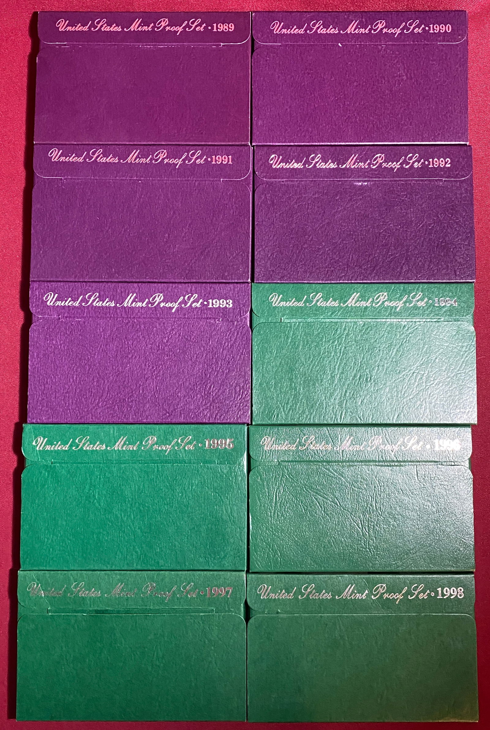 10 U.S. Mint Proof Sets - 1989-1998 (1 of 1)