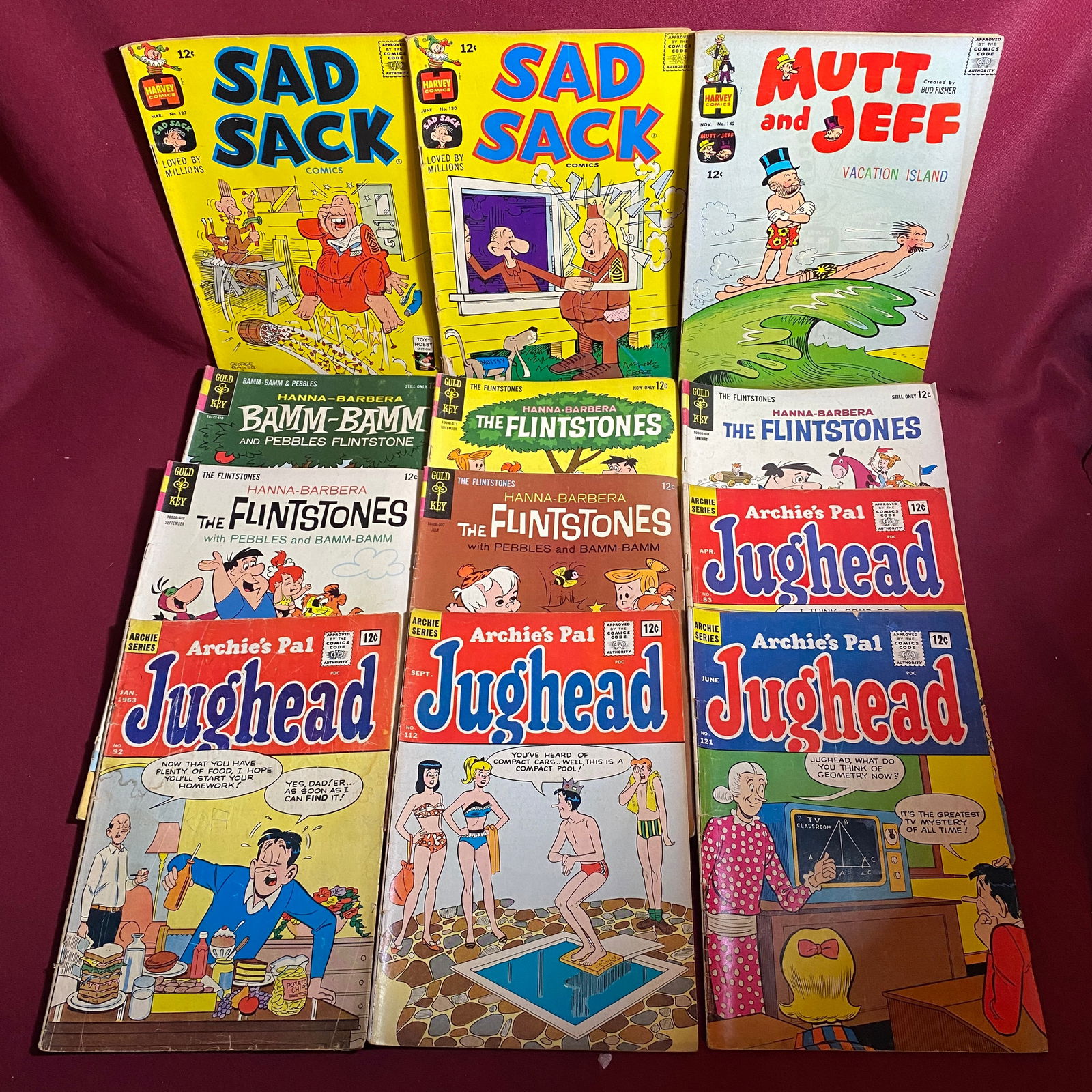 Twelve Assorted 12 Cent Comic Books - Jughead, Flintstones, Mutt & Jeff, Sad Sack (1 of 5)