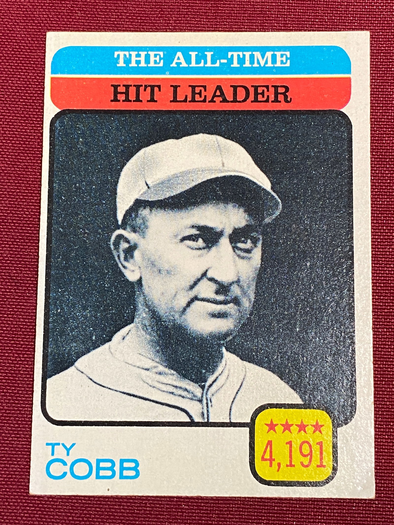 1973 TOPPS #471 Ty Cobb All-Time Hit Leader Baseball Card (1 of 5)