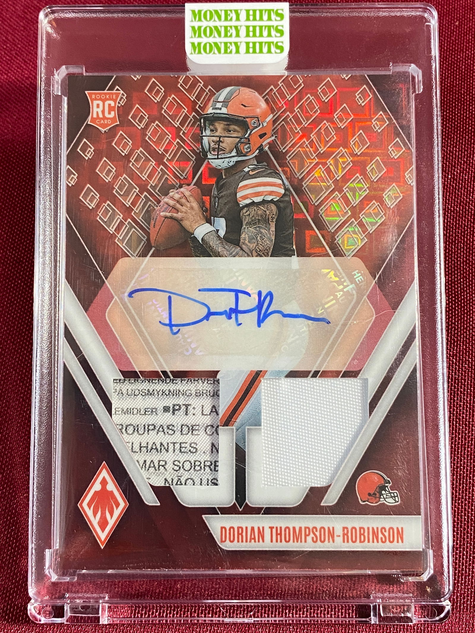 2023 Panini No. RAD-DTR Dorian Thompson-Robinson Rookie Card with Autograph and Jersey Piece 19/25 (1 of 6)