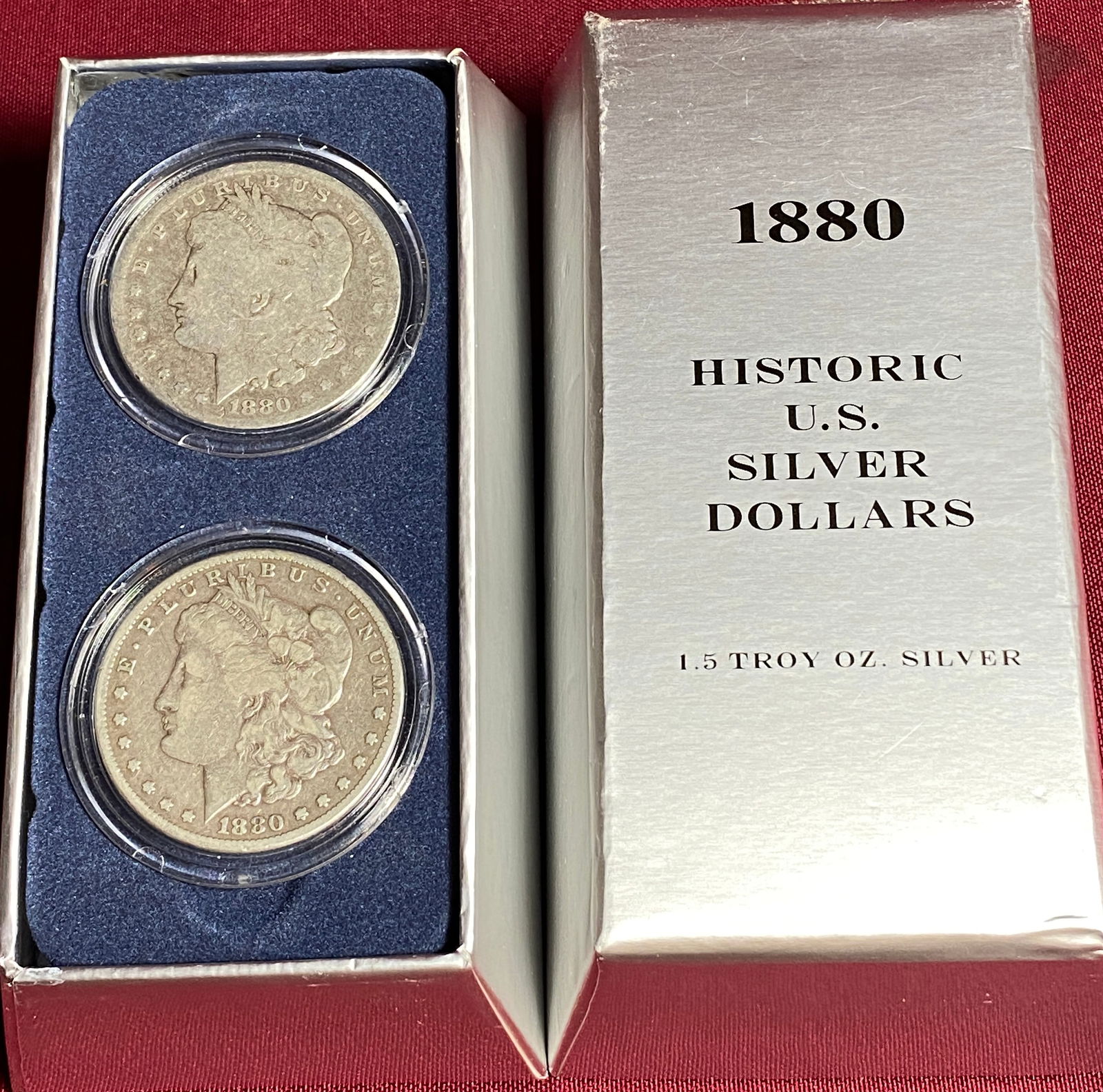 Two Morgan Silver Dollars - 1880 & 1880-S - 'Historic Morgain Silver Dollars' Set (1 of 7)