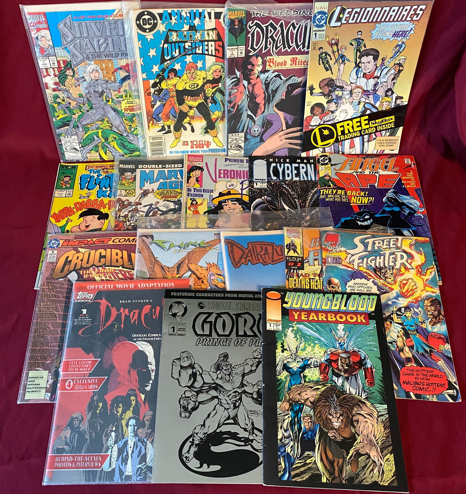 Seventeen No.1 Issues of Marvel, DC, TOPPS, Etc. Comic Books - Black Axe, Street Fighter, Dracula, (1 of 9)